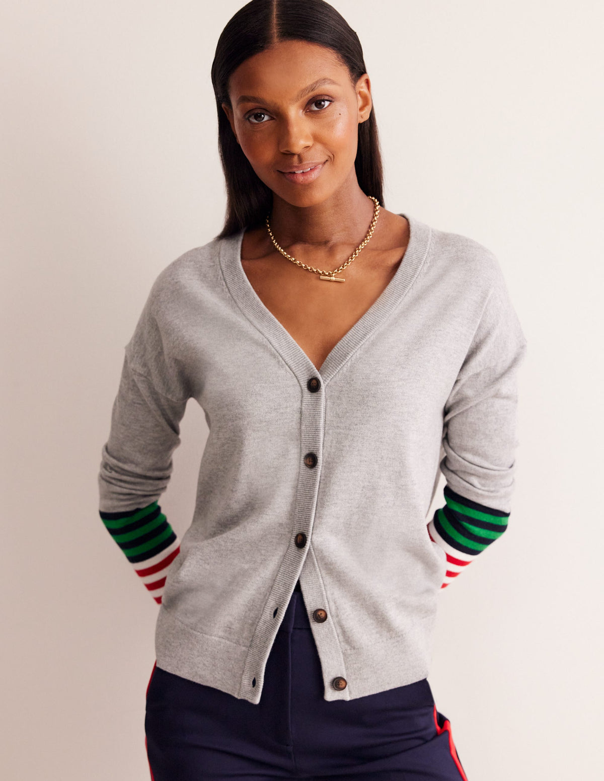 Annie Cardigan-Blaugrau Meliert - Image 4