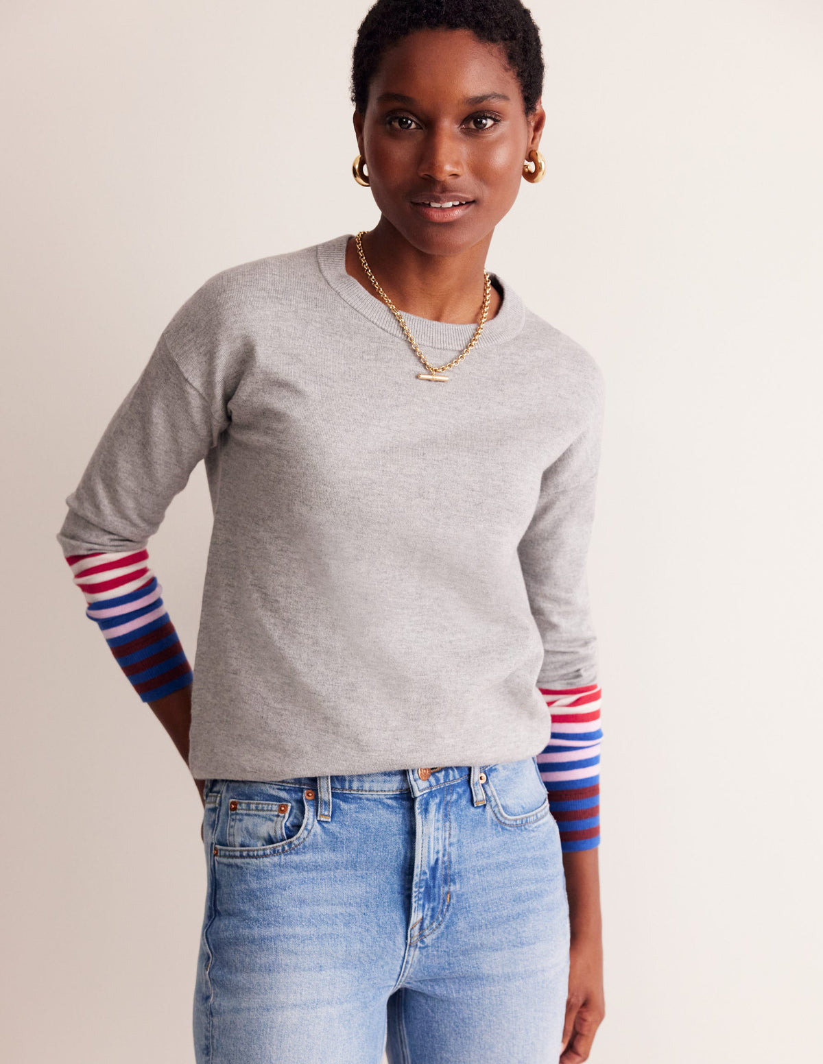 Annie Pullover-Blaugrau Meliert-1