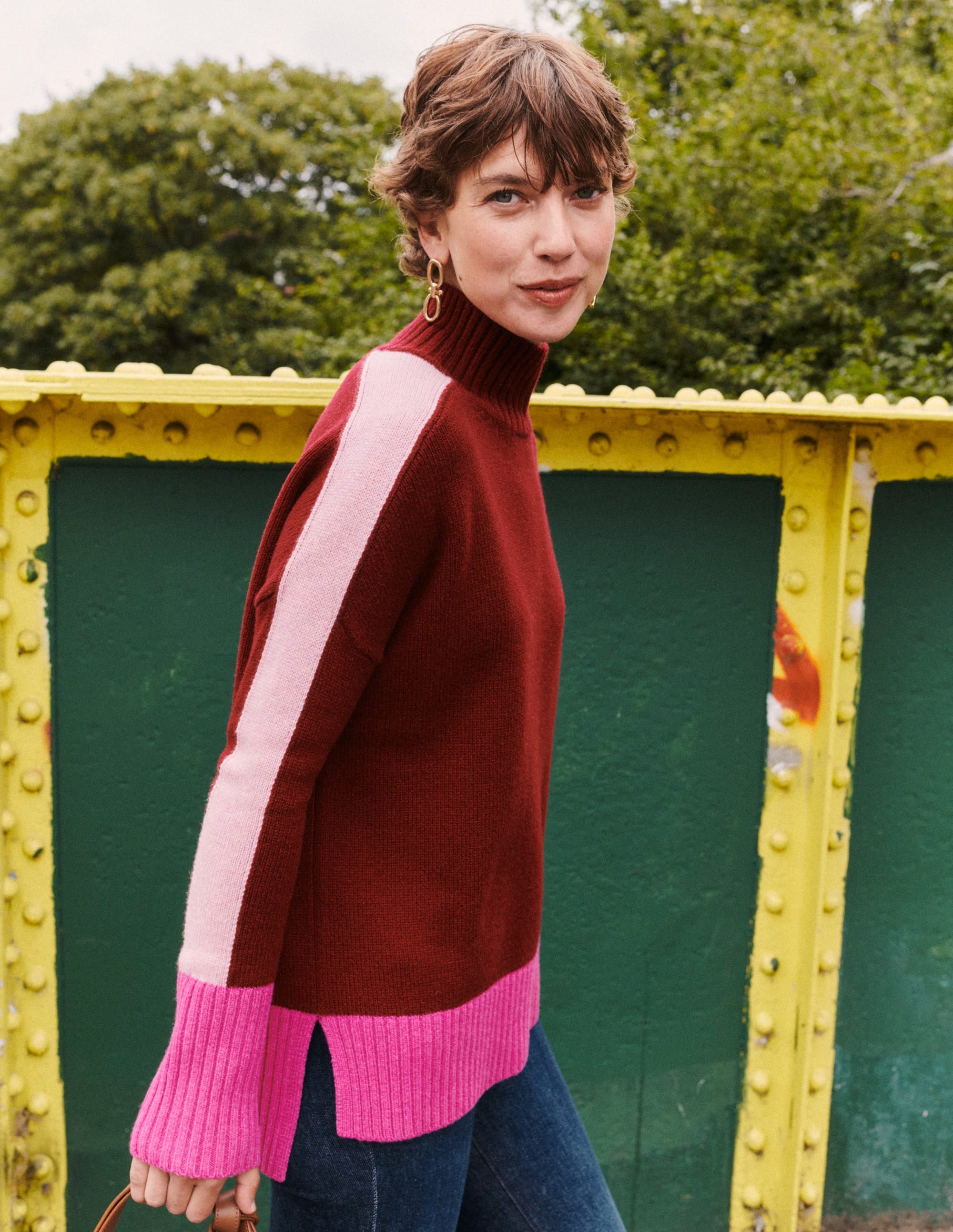 Pull Jessica oversize-Wistéria Foncé, Bloc de Couleur - Image 7