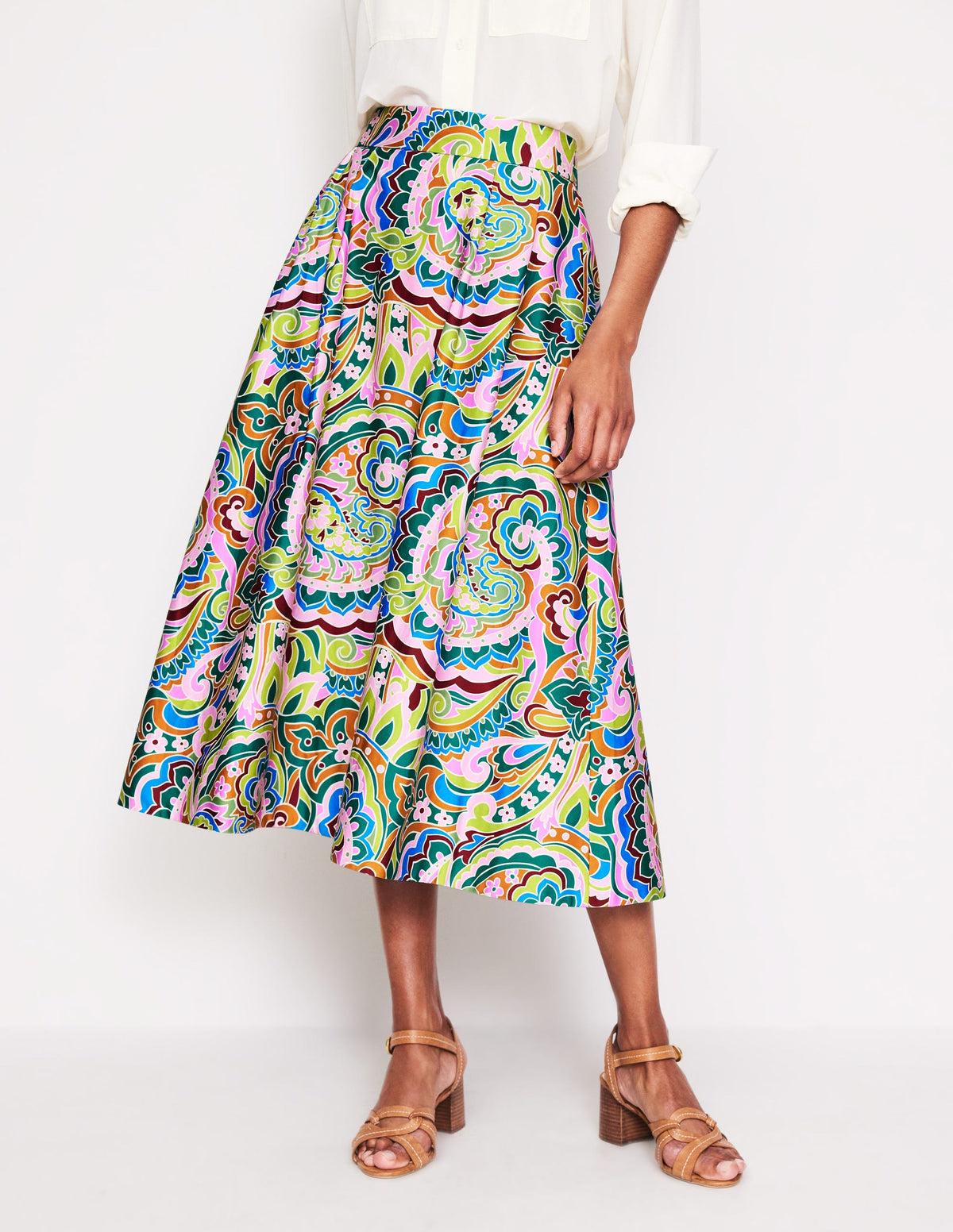 Isabella Rock aus Baumwollsatin-Bunt, Motiv Paisley Pome-2