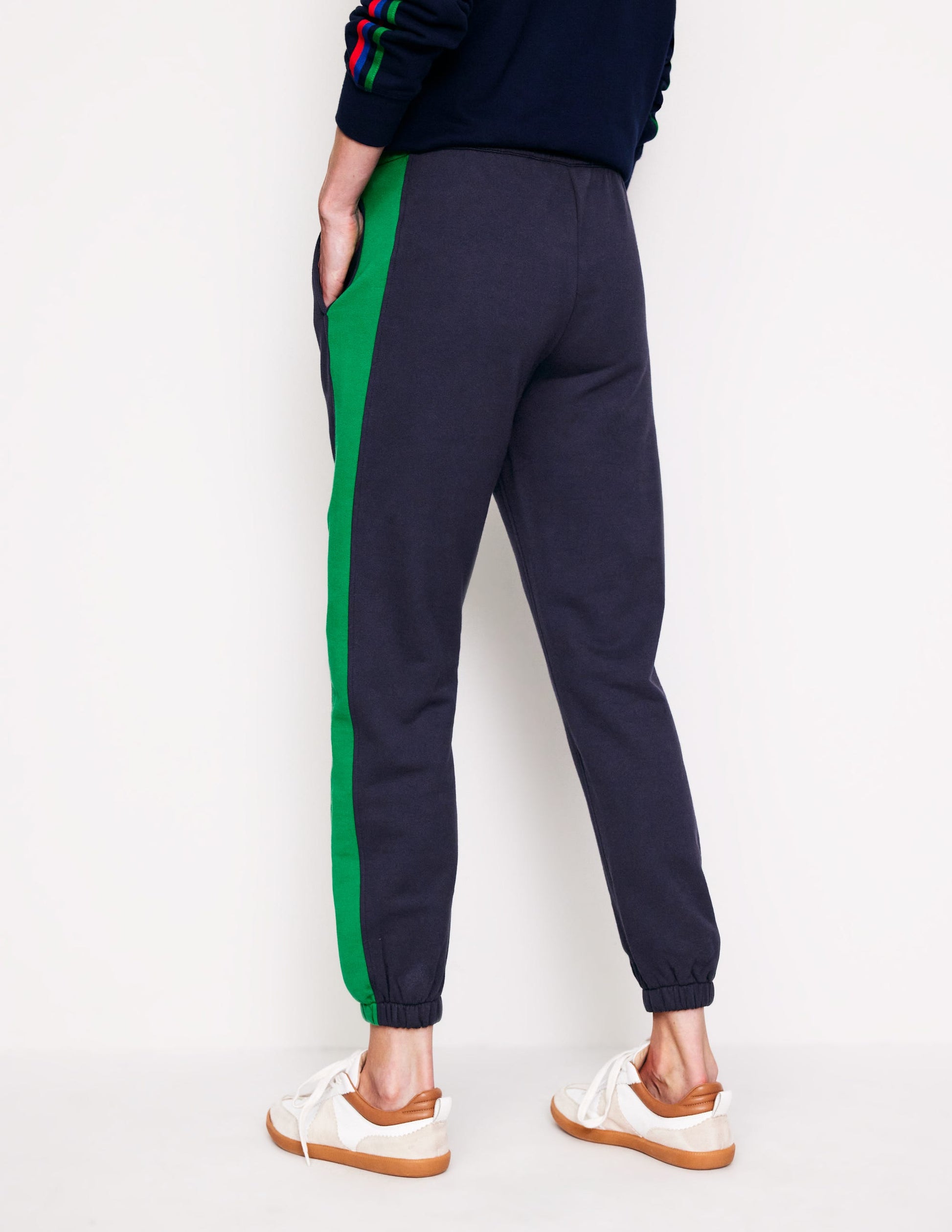 Jogginghose mit Seiteneinsätzen-Aqua Marine Marl-3