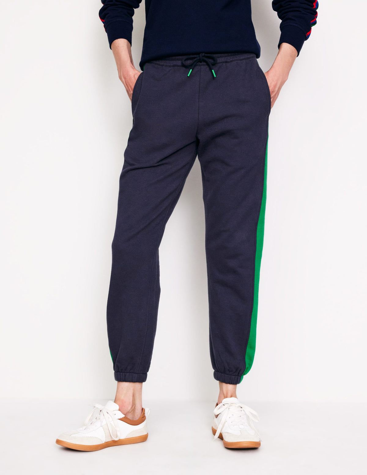 Jogginghose mit Seiteneinsätzen-Aqua Marine Marl - Image 4