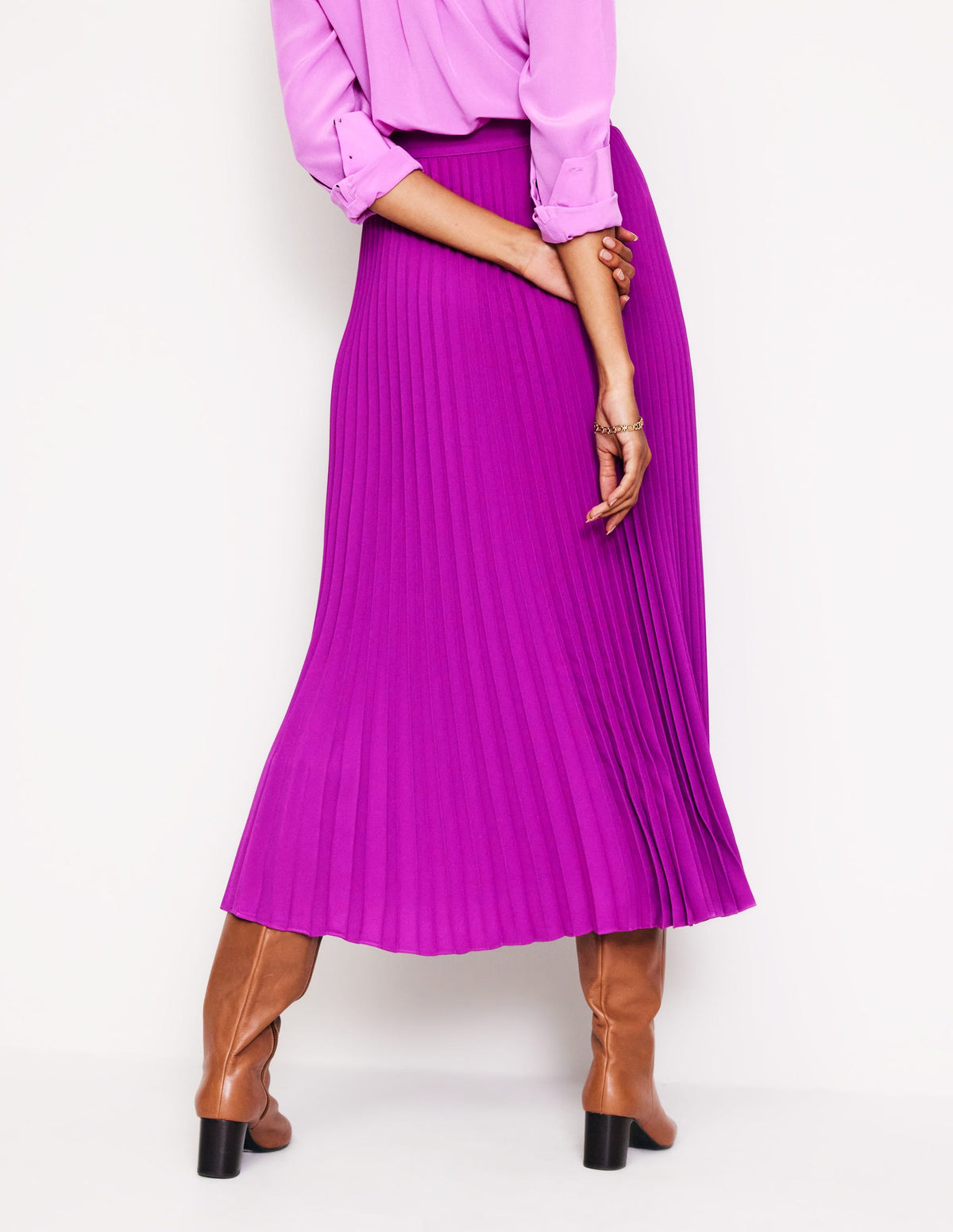 Camilla Plissierter Midirock-Amethystviolett-4