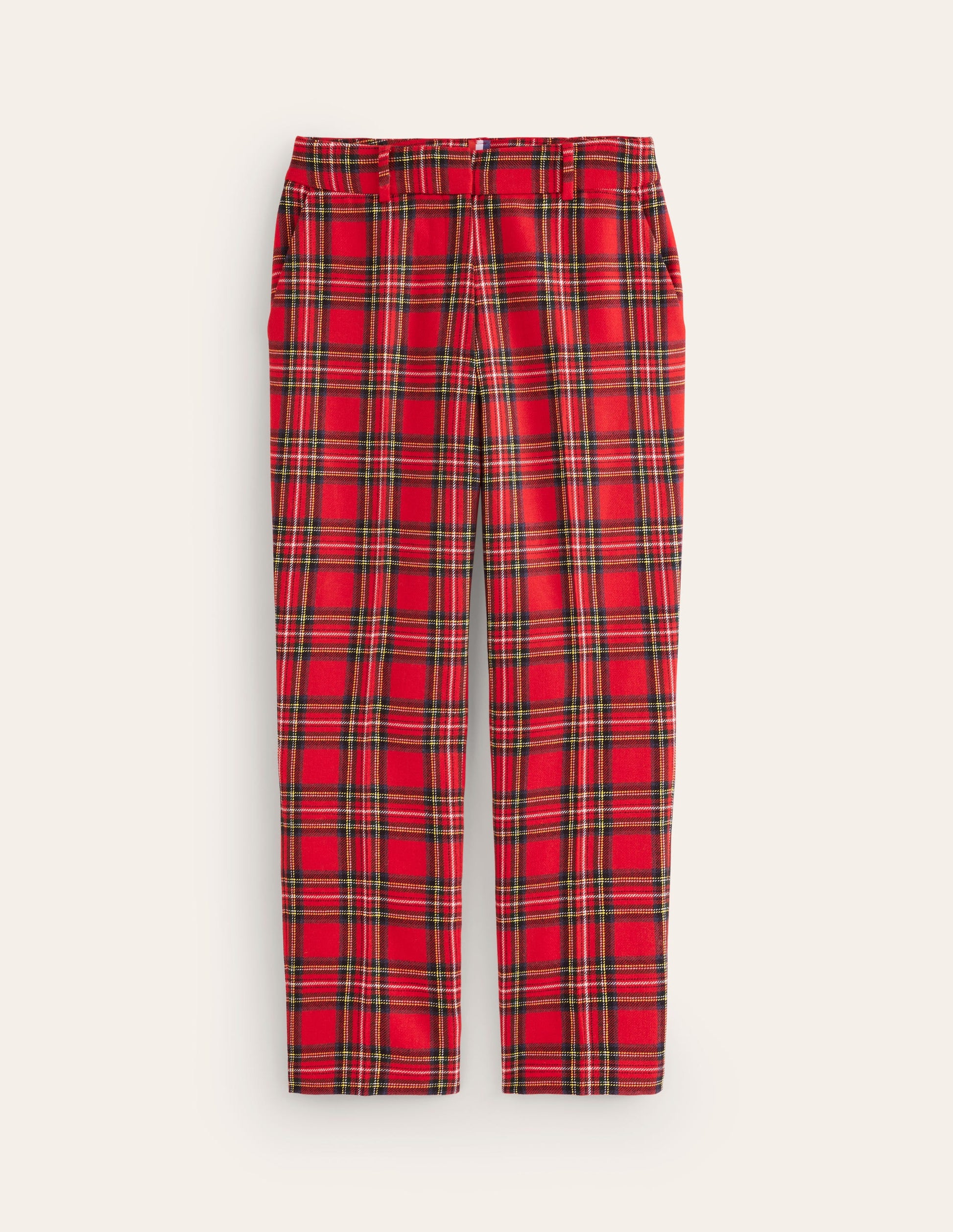 Kew Hose aus Wollmischgewebe-Rot und Blau, Kariert-6