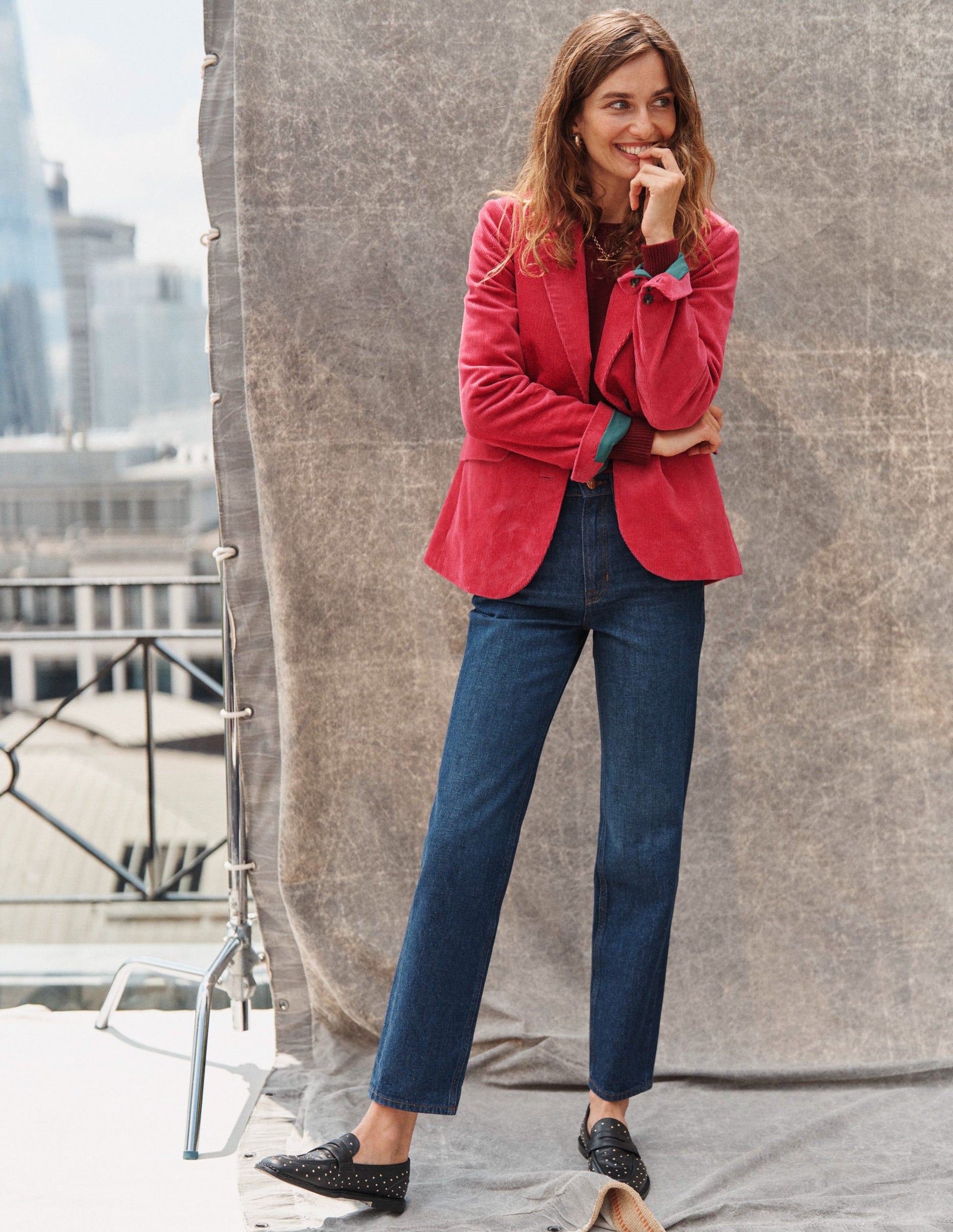 High Rise Straight Leg Jeans-Indigo-7