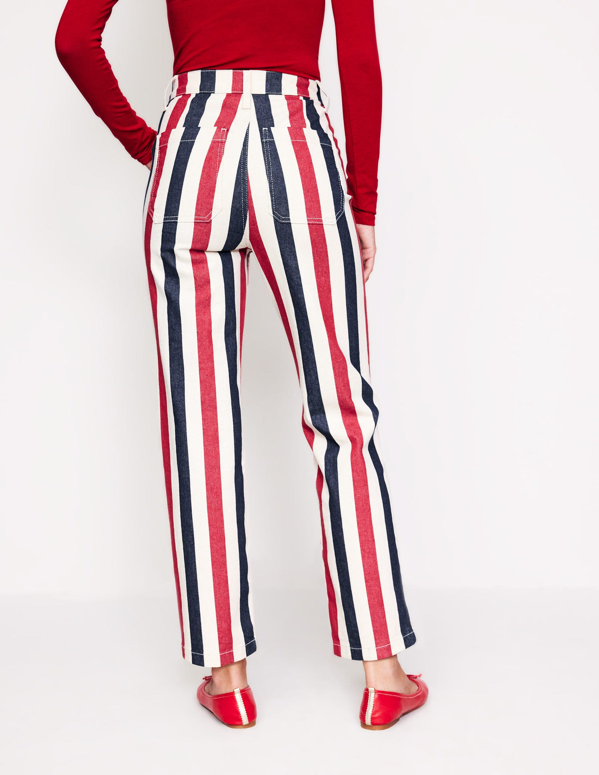 Jean rayé-Rayé rouge multi-3