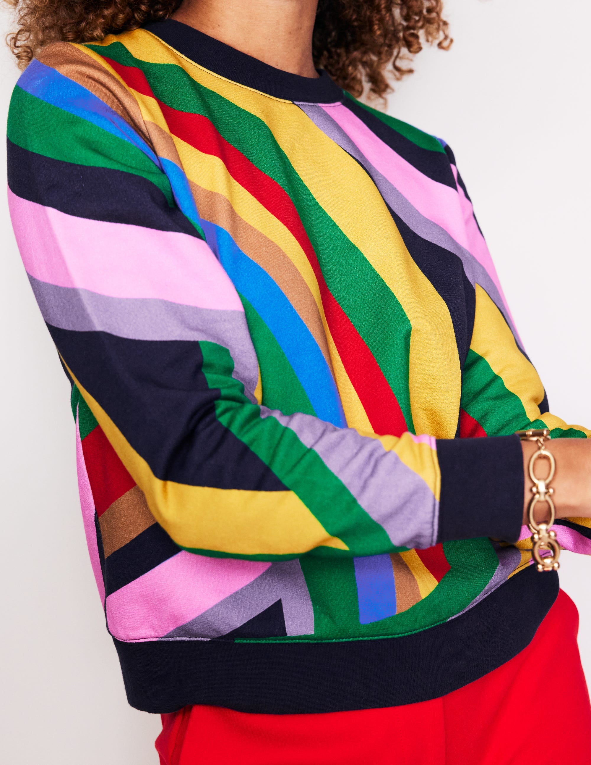 Hannah Sweatshirt mit Print-Bunt, Abstrakter Regenbogen - Image 2