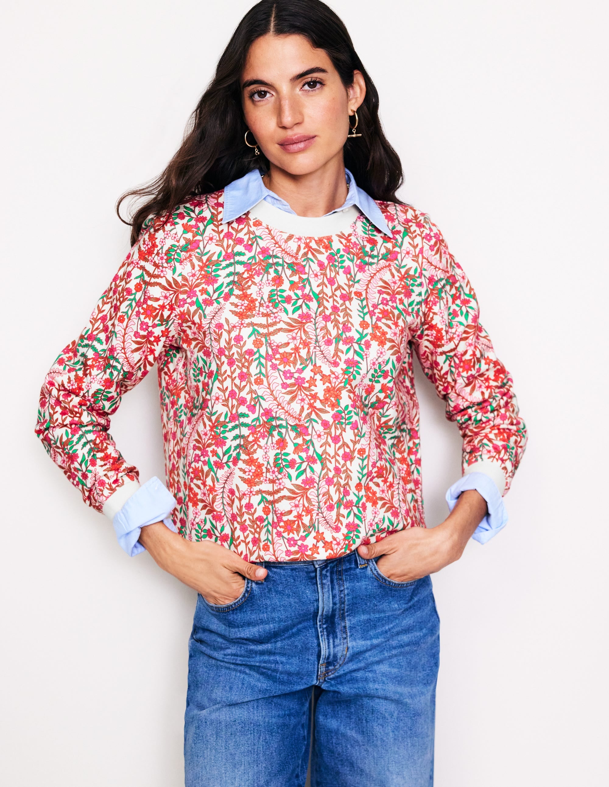 Hannah Sweatshirt mit Print-Bunt, Laubknospe - Image 1
