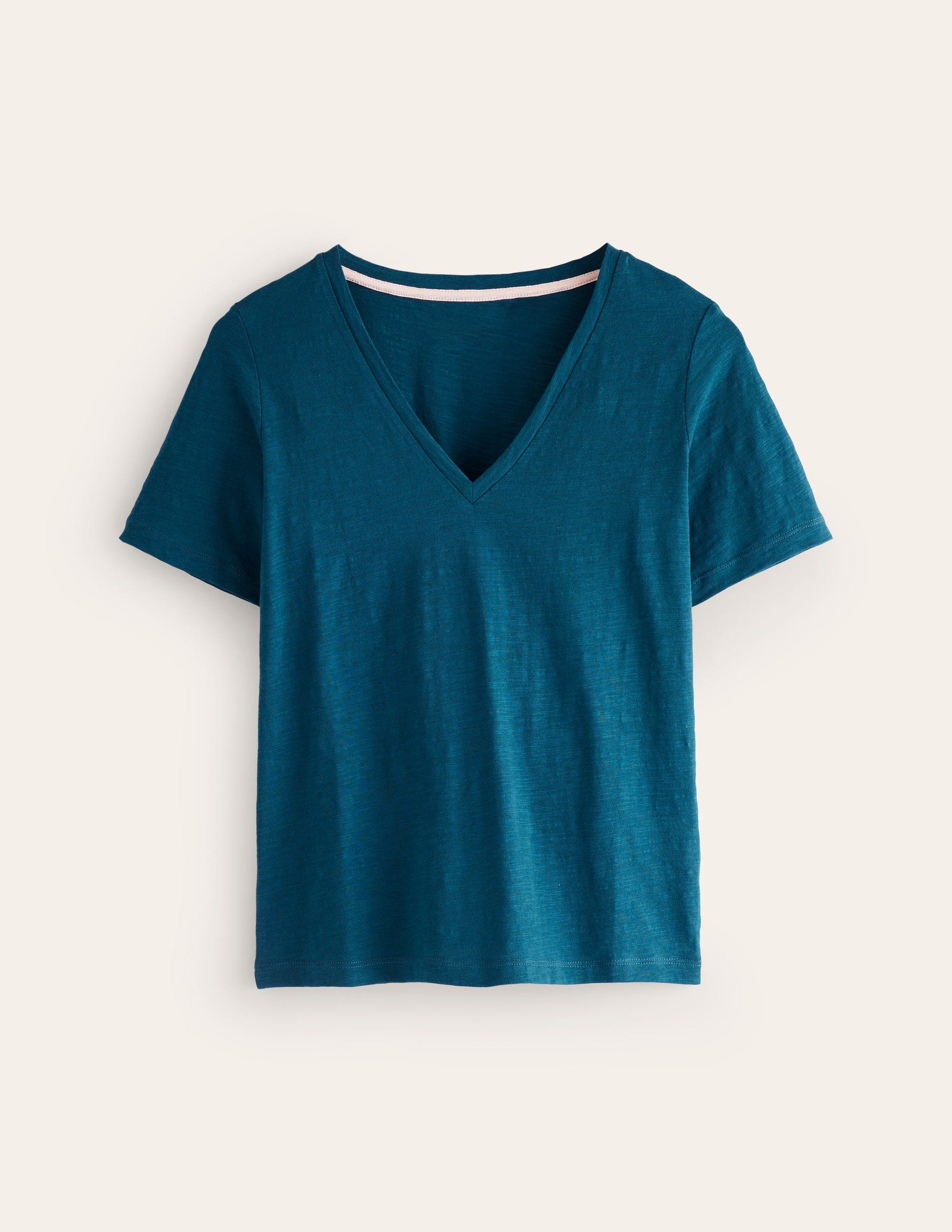Flammgarn-T-Shirt mit V-Ausschnitt und regulärer Passform-Astrogreen/Football-5