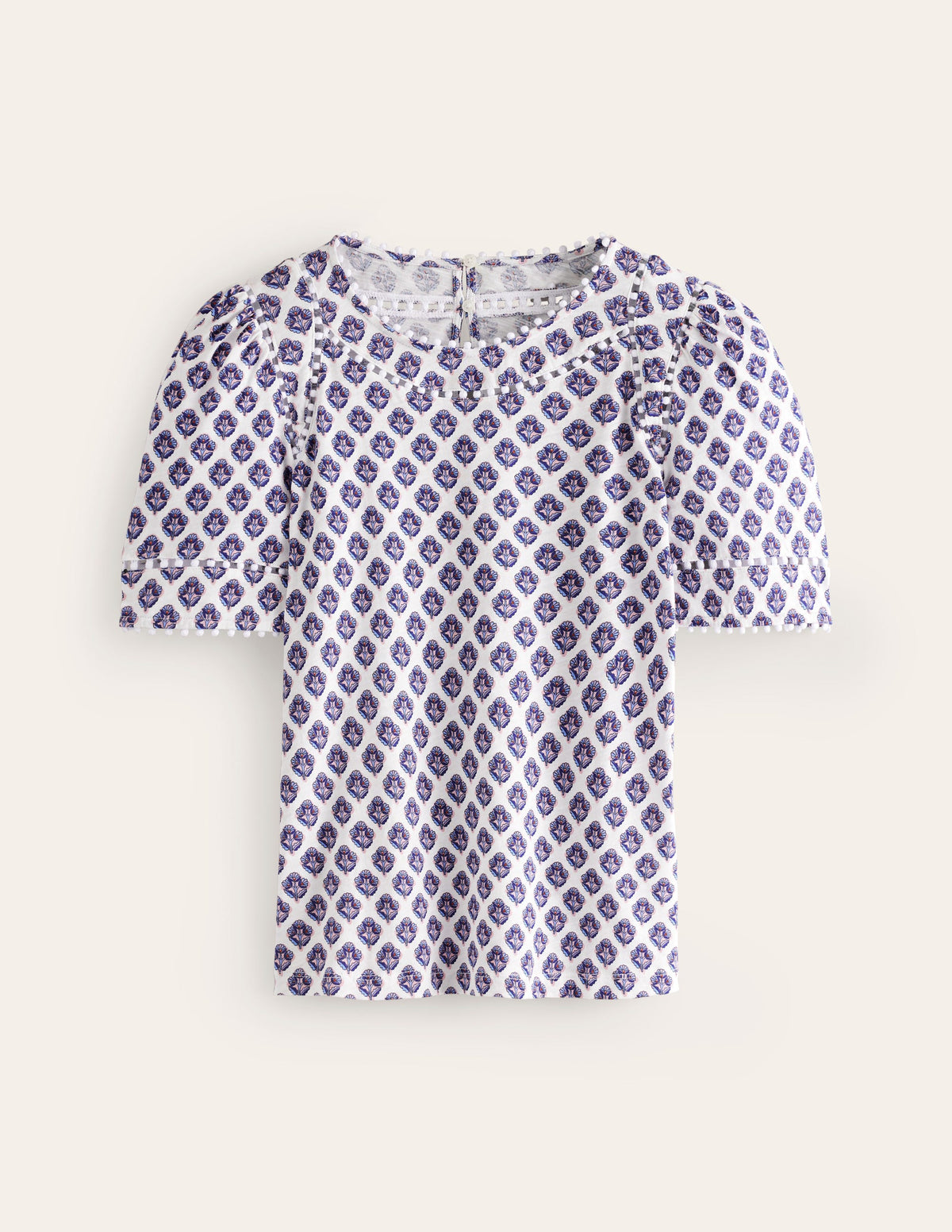 Mila Trim Detail Top-Ivory, Pome Stamp - Image 5