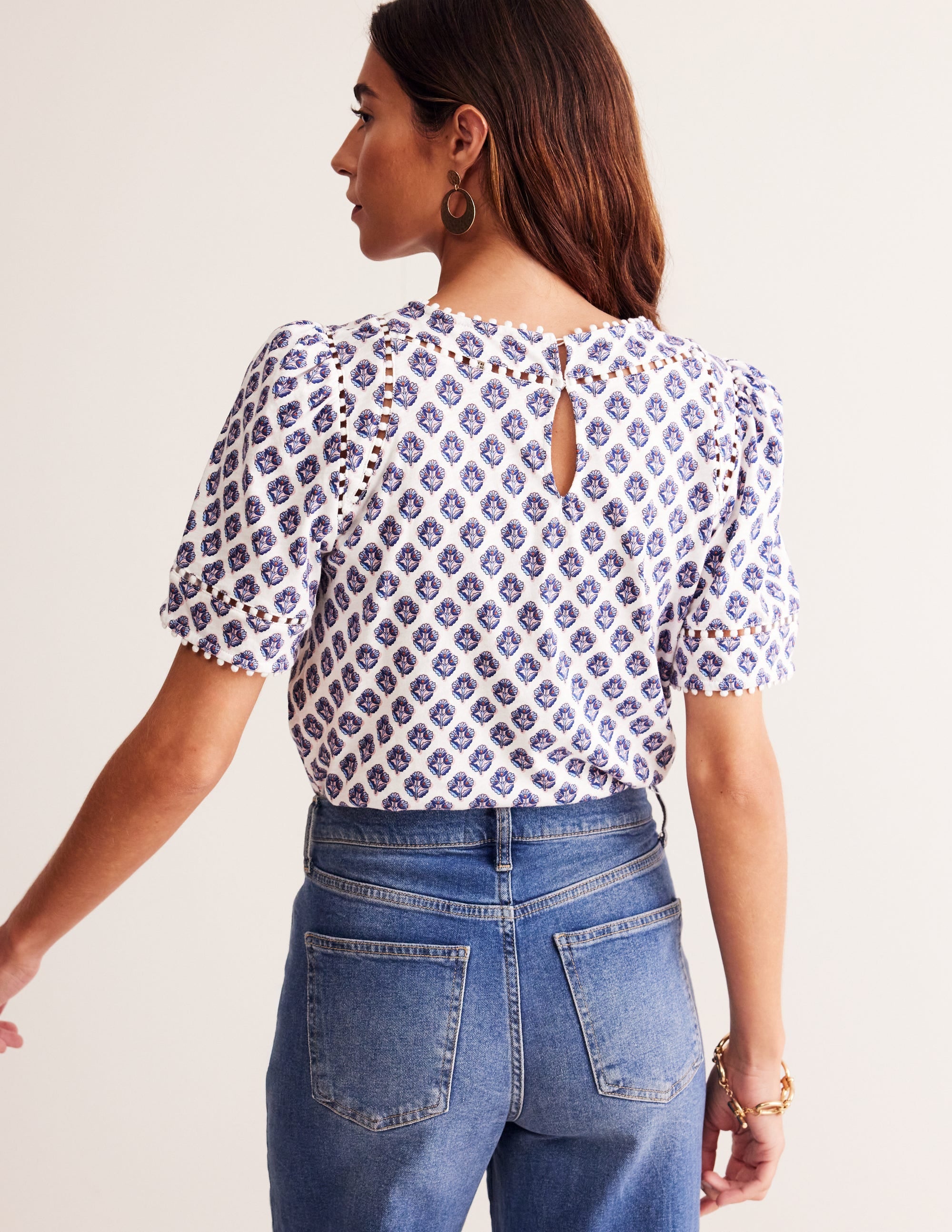 Mila Trim Detail Top-Ivory, Pome Stamp - Image 3