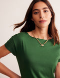 Superweiches T-Shirt mit U-Boot-Ausschnitt-Ballet Pink