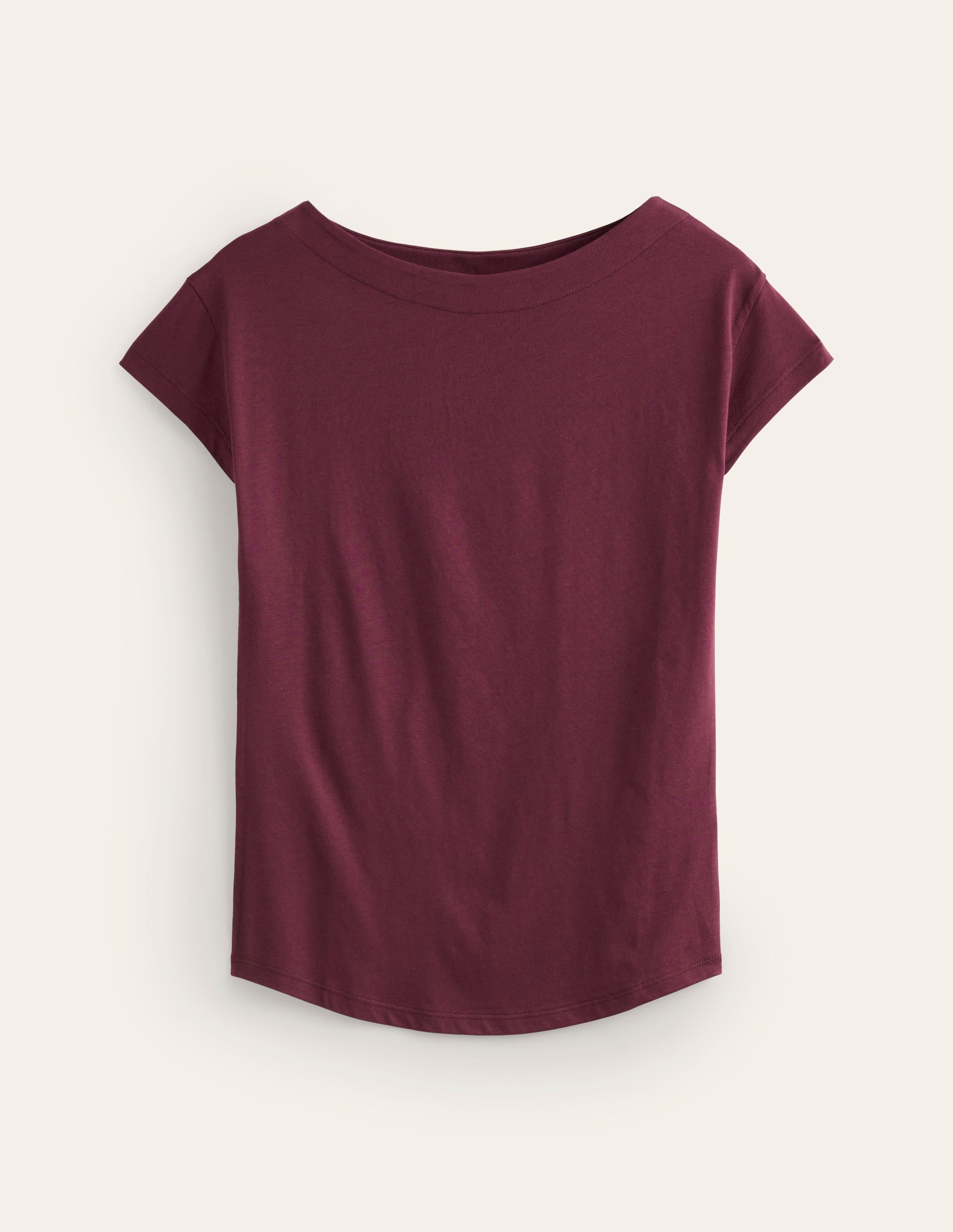 T-shirt à col bateau ultra-doux-Glycine profond - Image 5