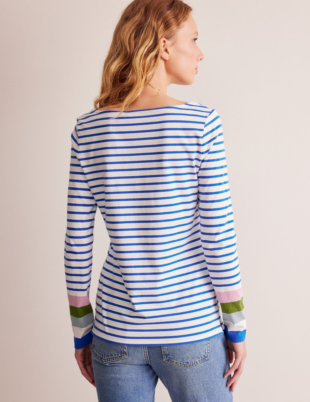 Marinière Ella à manches longues-Bleu directoire et mauve brumeux-3