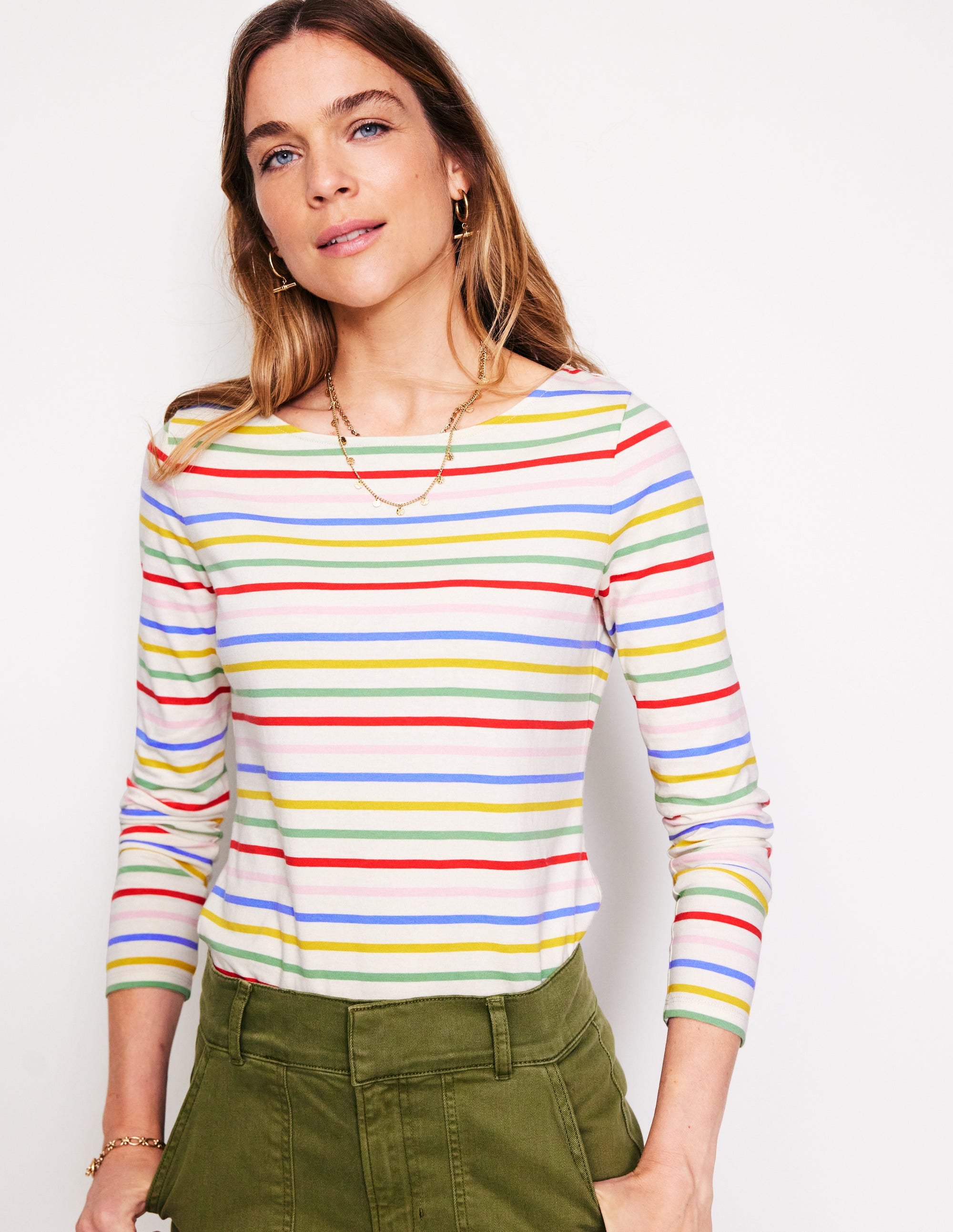 Ella Long Sleeve Breton-Soft Rainbow - Image 1