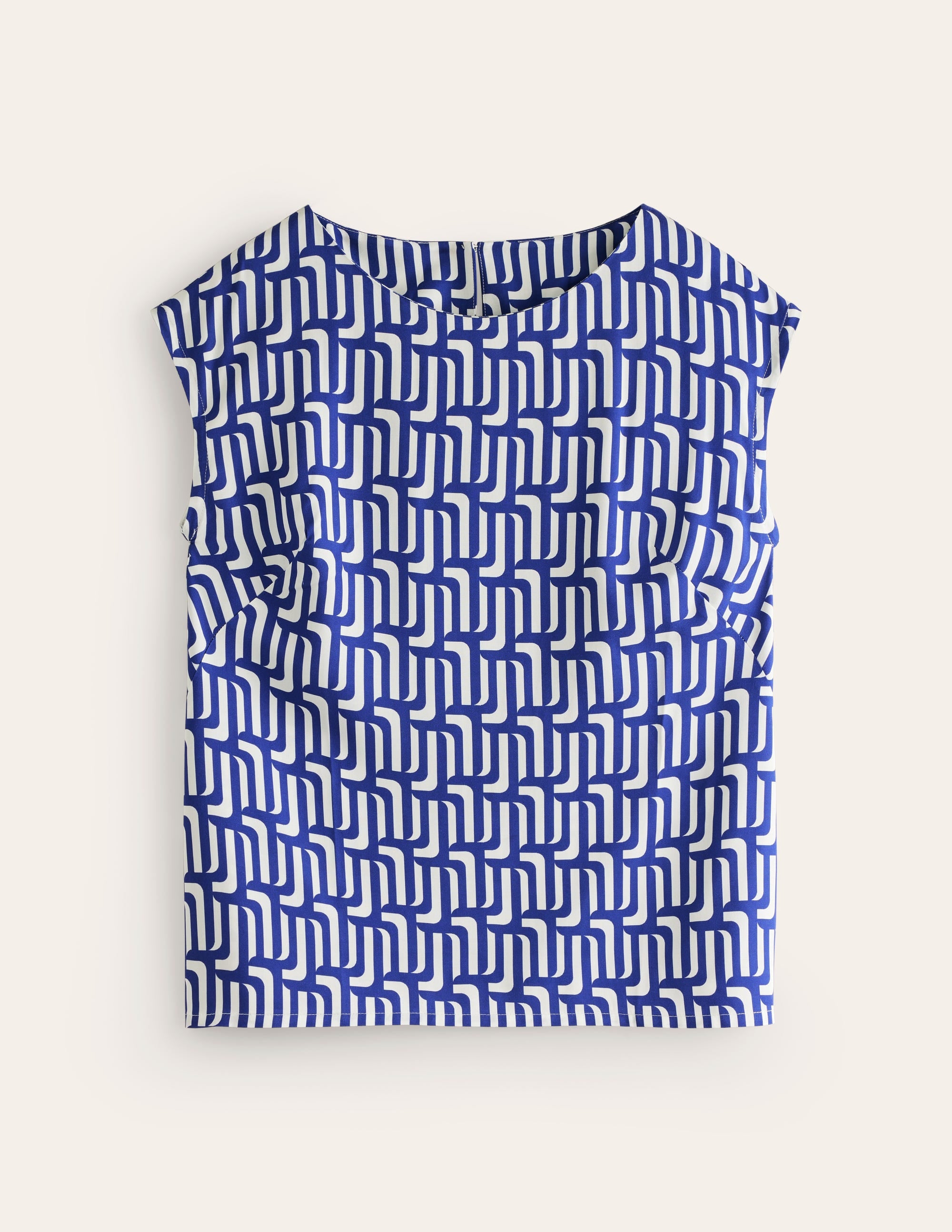 Modernes Top-Saphirblau, Motiv Falling Geo - Image 5