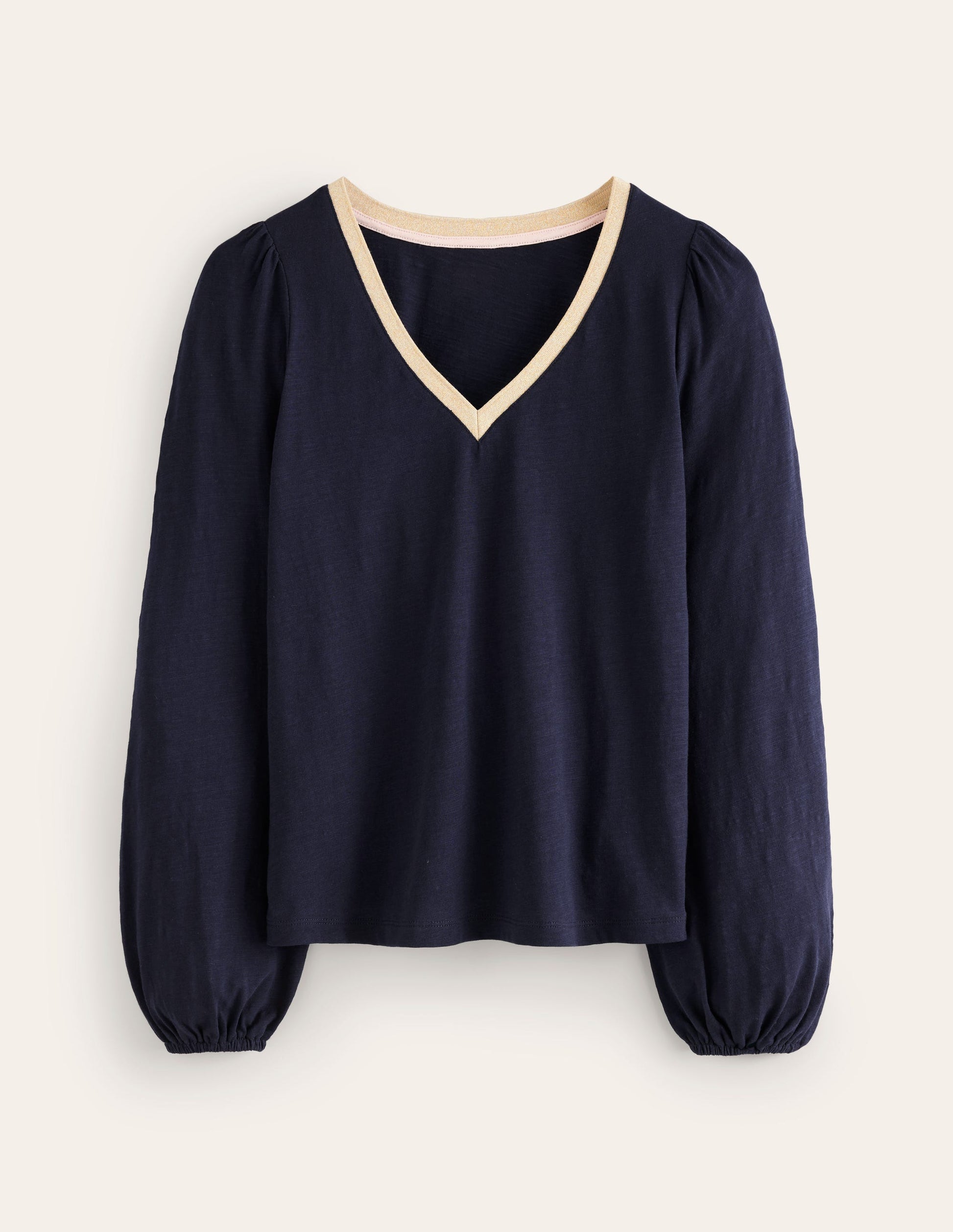 Top à manches longues et détails métallisés-Bleu Marine, Petits Pois-5