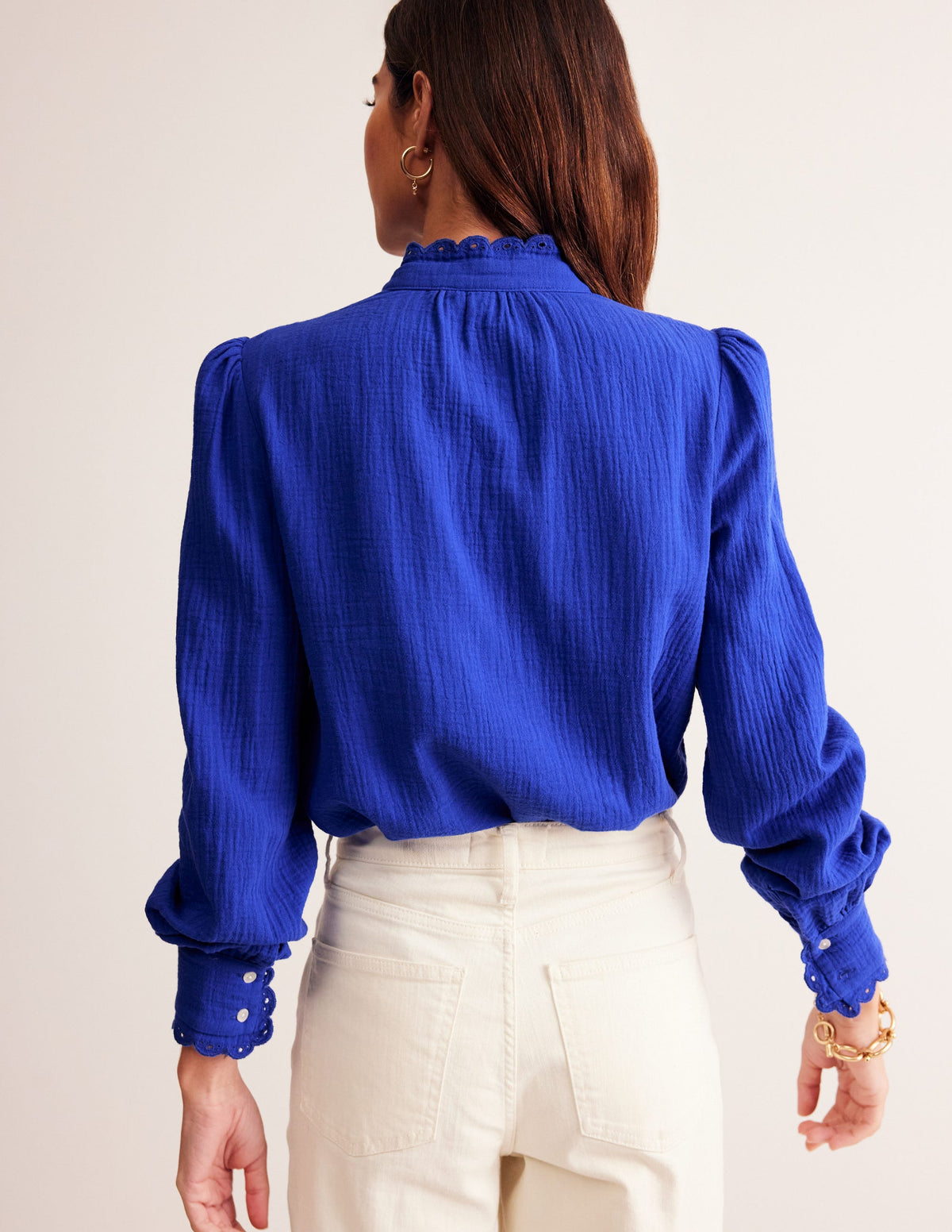 Blouse festonnée double-étoffe-Black - Image 3
