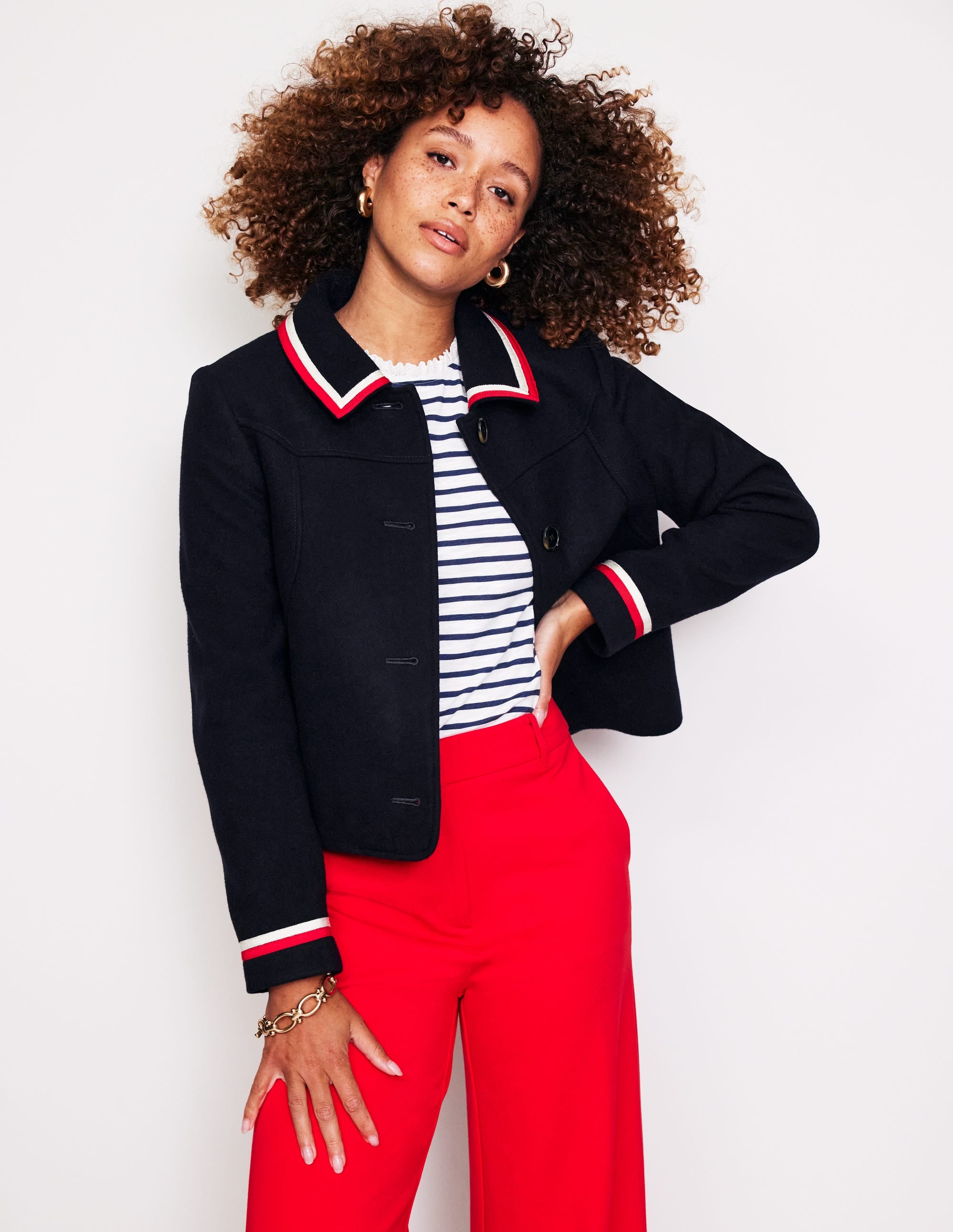 Oxford Melton-Jacke-Aqua Marine Marl - Image 1