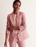 Marylebone Baumwollblazer-Pink Kariert