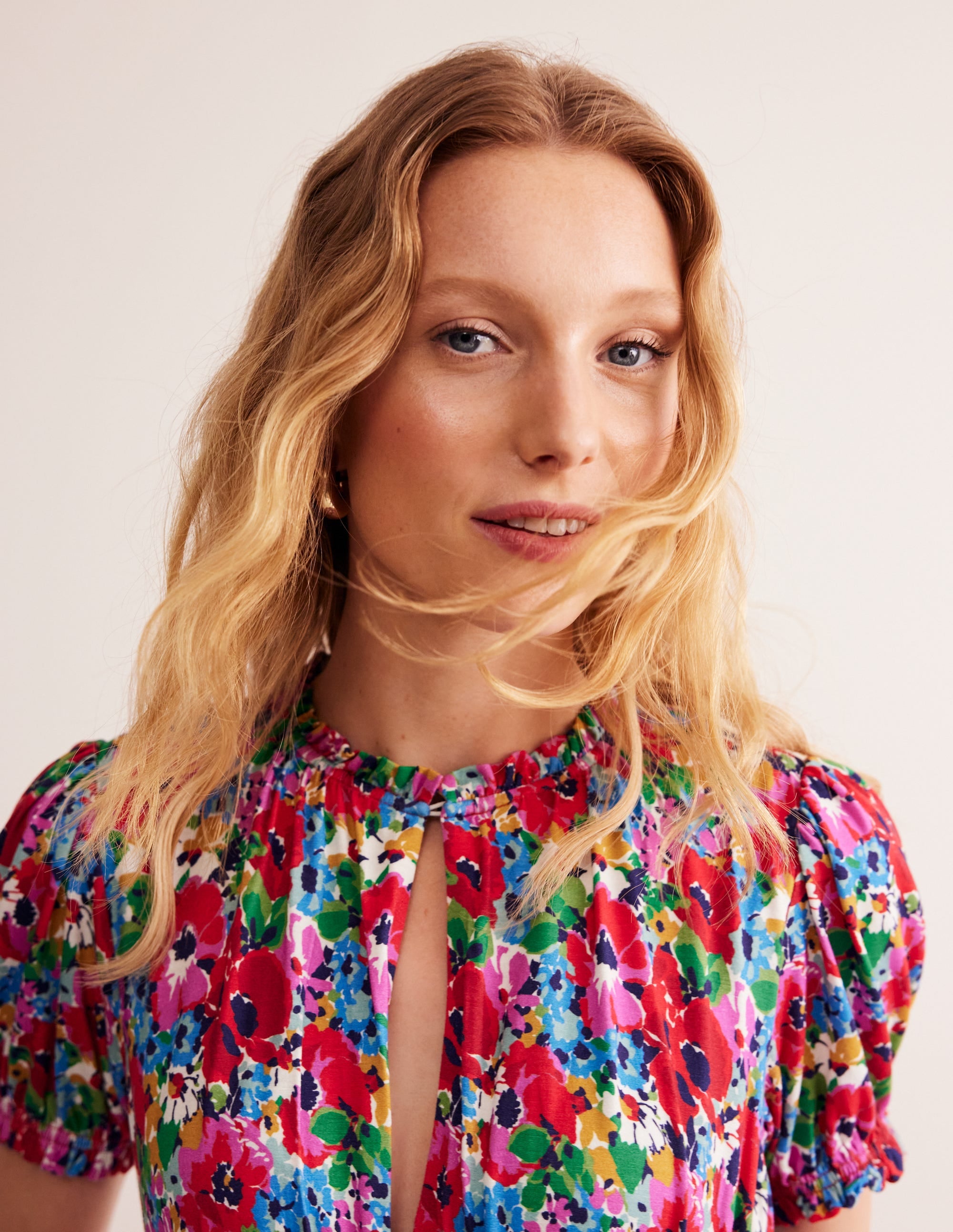 Rosanna Midi-Teekleid aus Jersey-Beacon Monkey Palm - Image 2