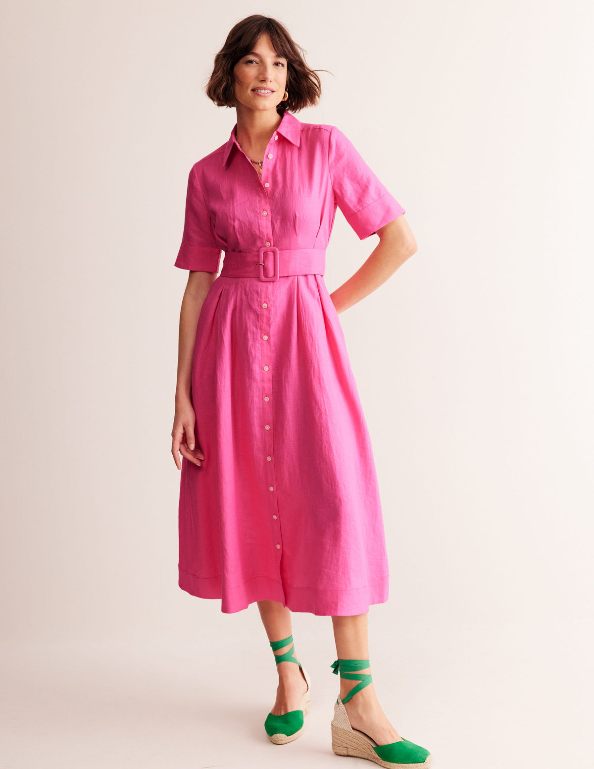 Robe-chemise midi Louise en lin-Beacon - Image 4