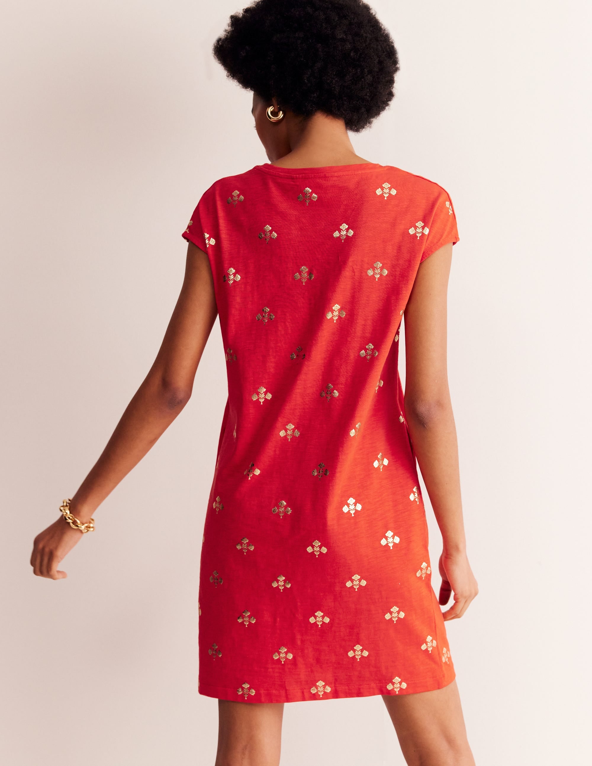 Robe T-shirt Leah en jersey-Flamme écarlate, motif Passion Stem - Image 3
