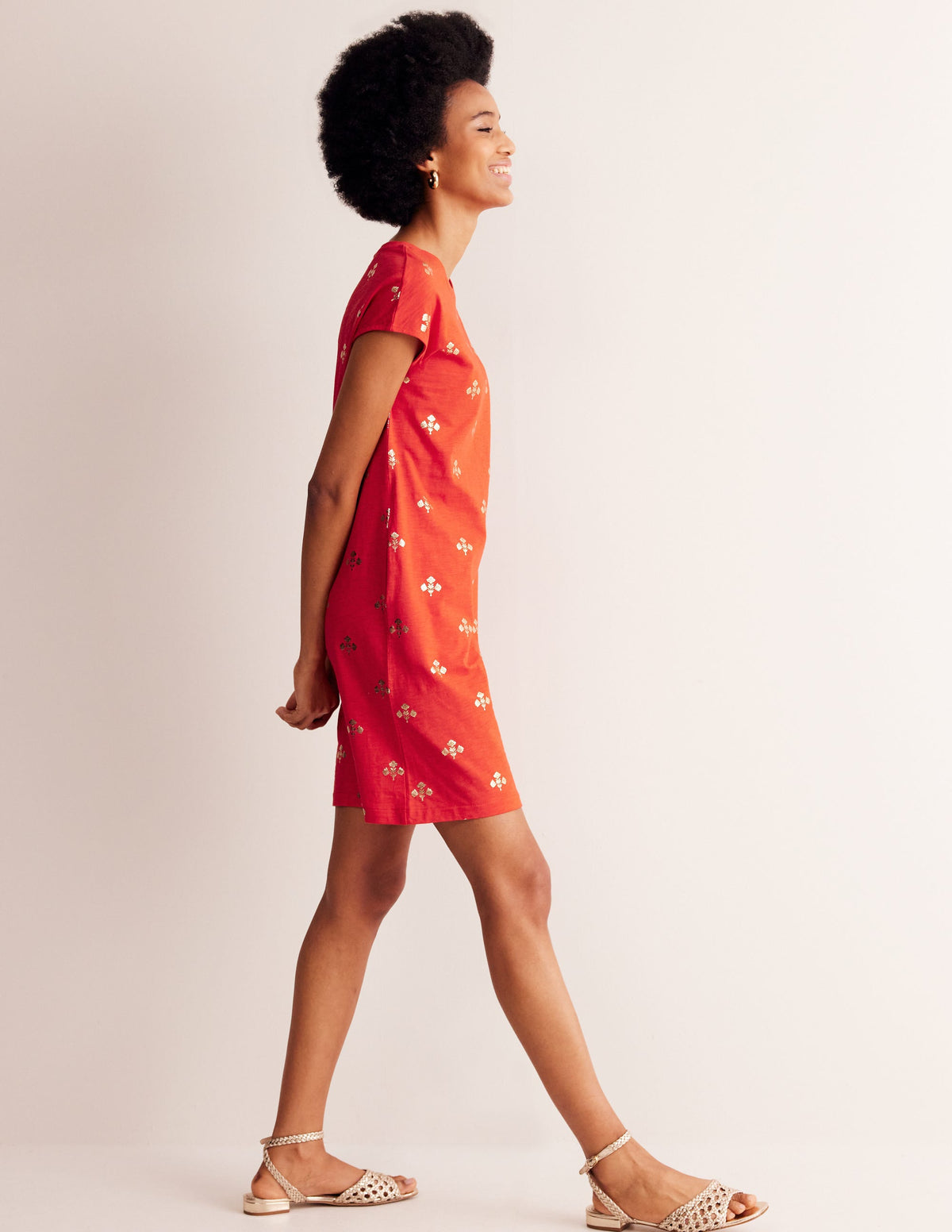 Robe T-shirt Leah en jersey-Flamme écarlate, motif Passion Stem-4