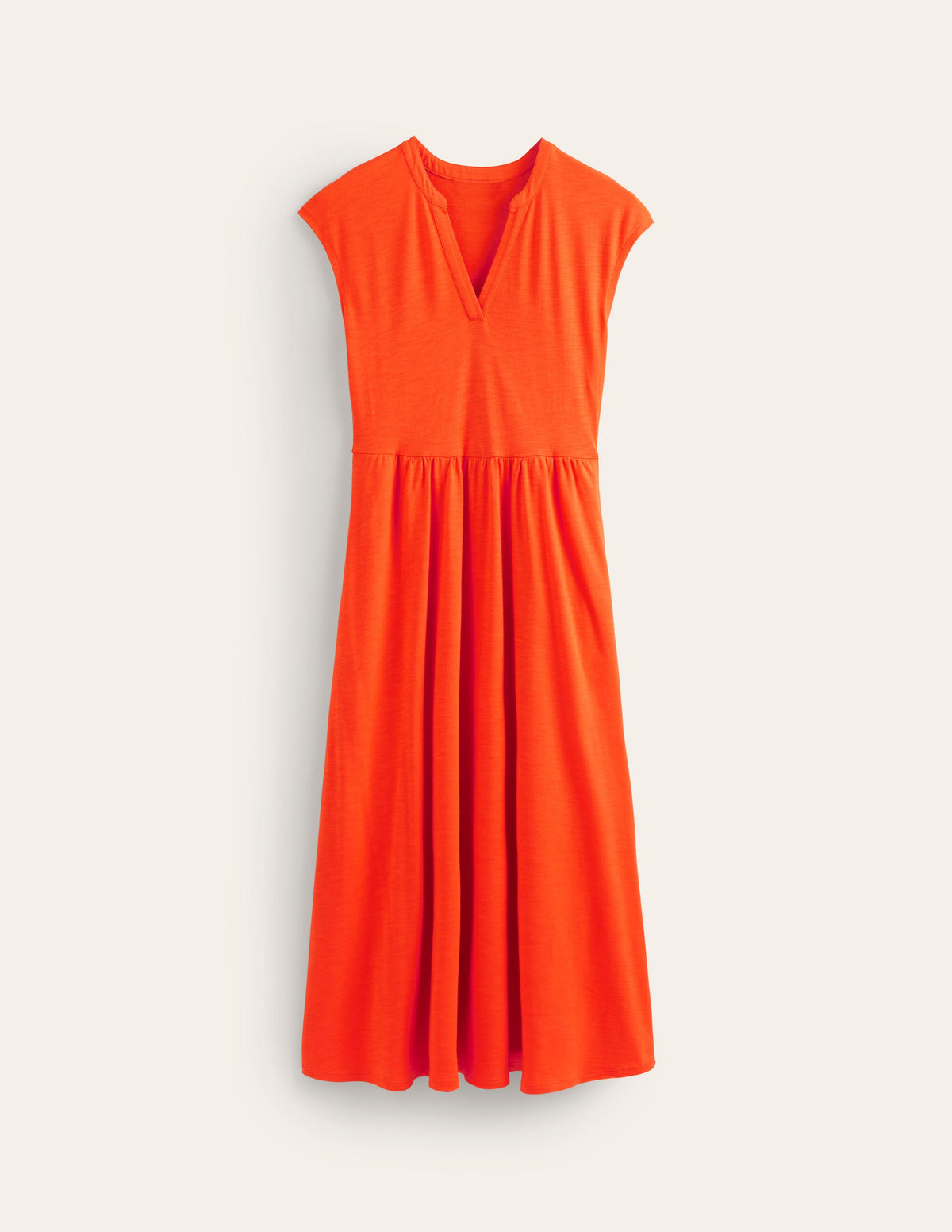 Chloe Jersey-Midikleid mit gekerbtem Ausschnitt-Mandarinenorange - Image 5