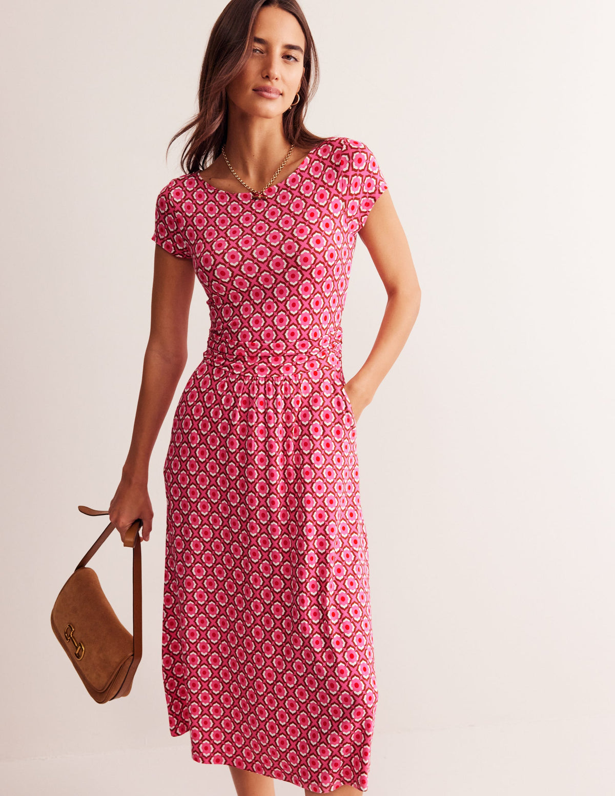 Amelie Jersey-Midikleid-Sangria Sunset Pink, Geo Pome-2