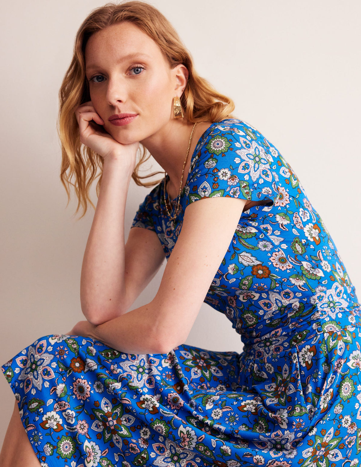 Amelie Jerseykleid-Indigo, Botanischer Zweig-1