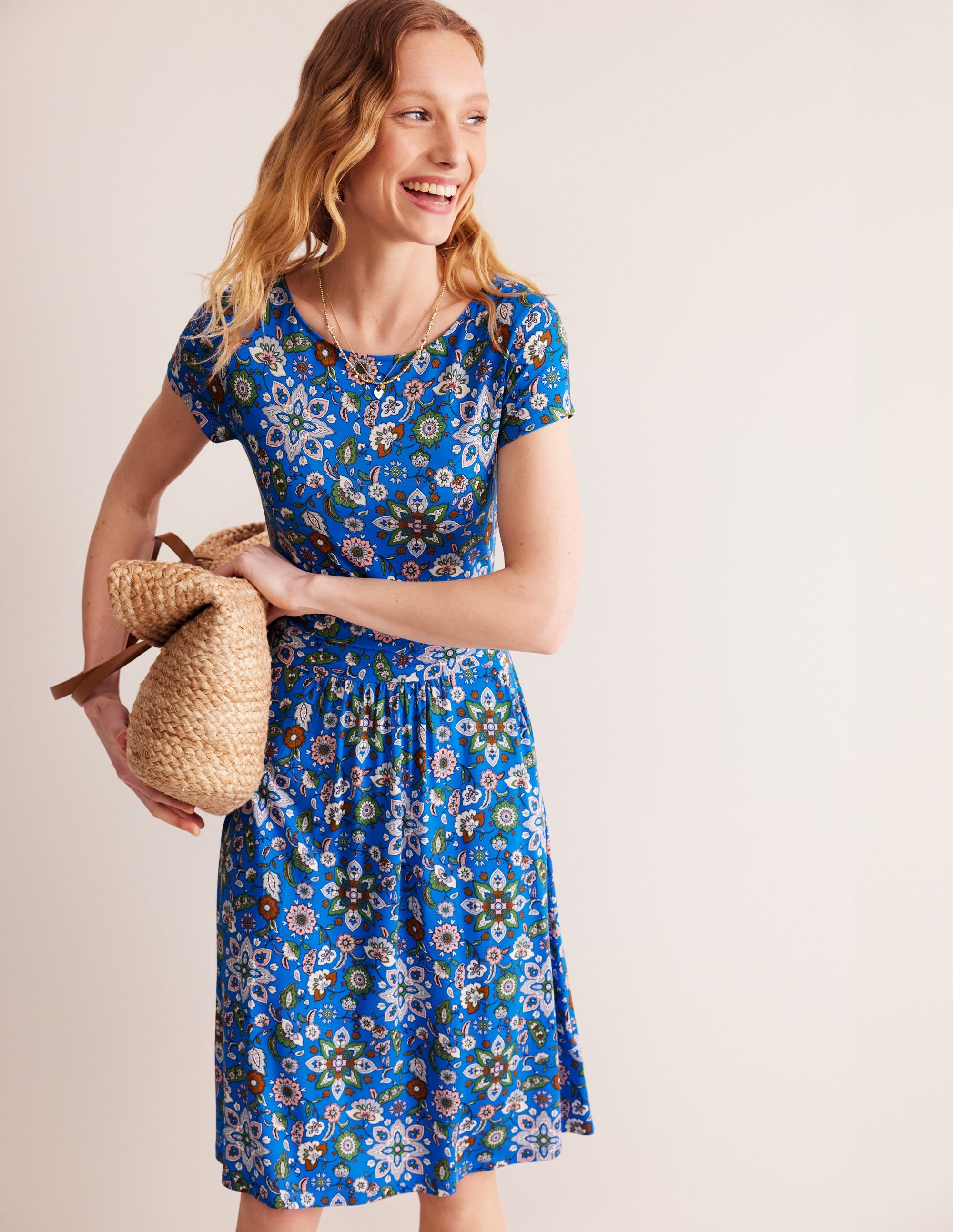 Amelie Jerseykleid-Indigo, Botanischer Zweig - Image 4
