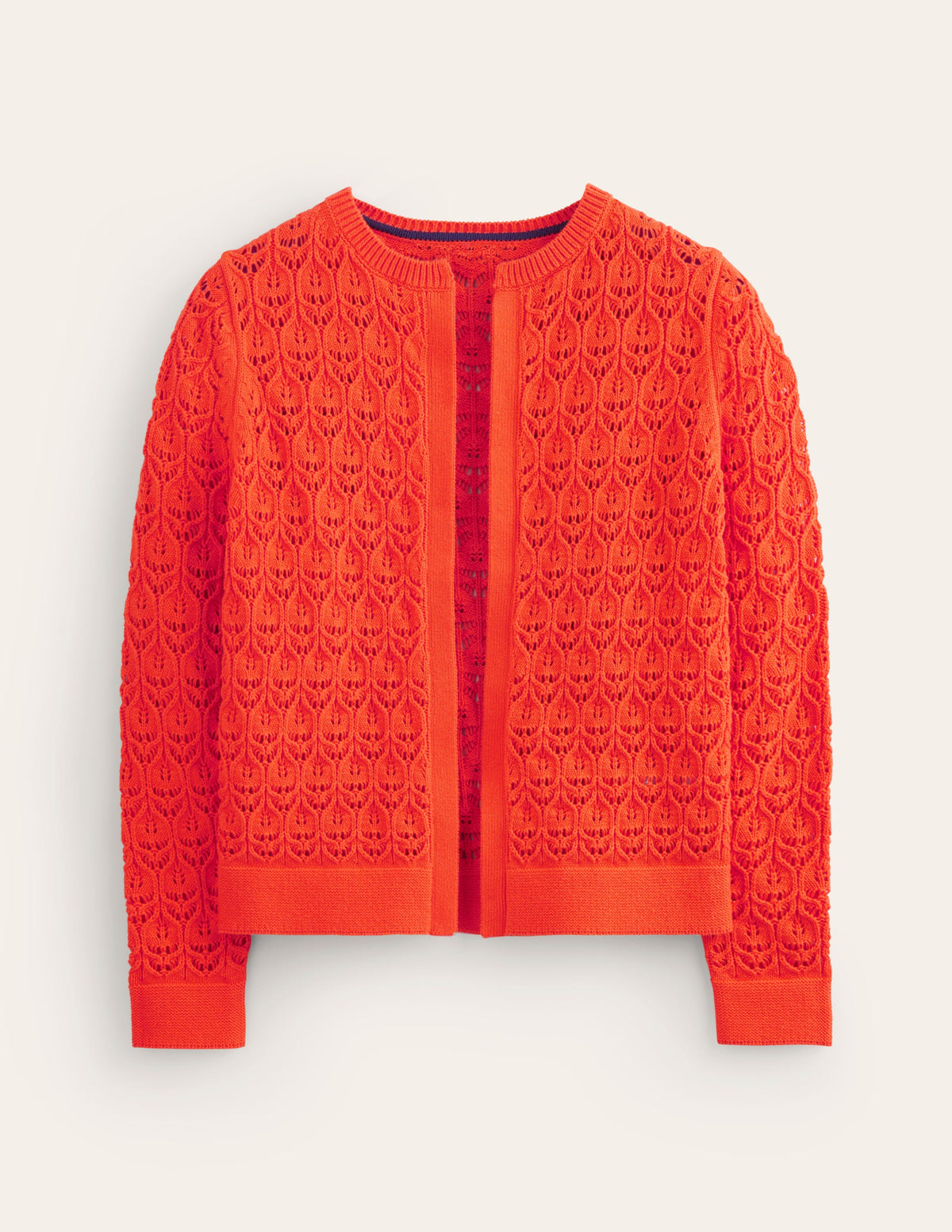 Gilet crocheté en maille-Orange mandarine-5