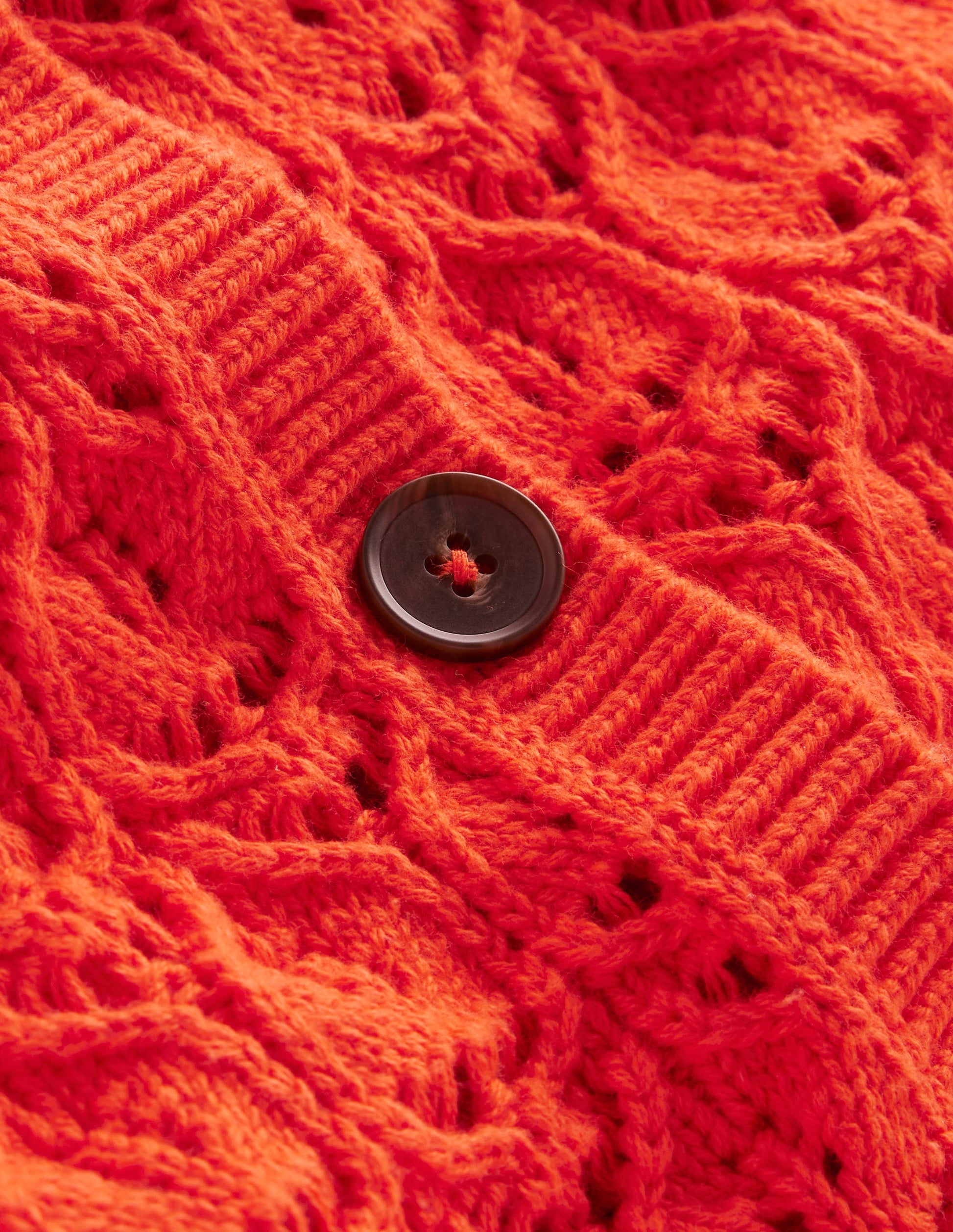 Gehäkelte, kurzärmlige Strickjacke-Mandarinenorange-6