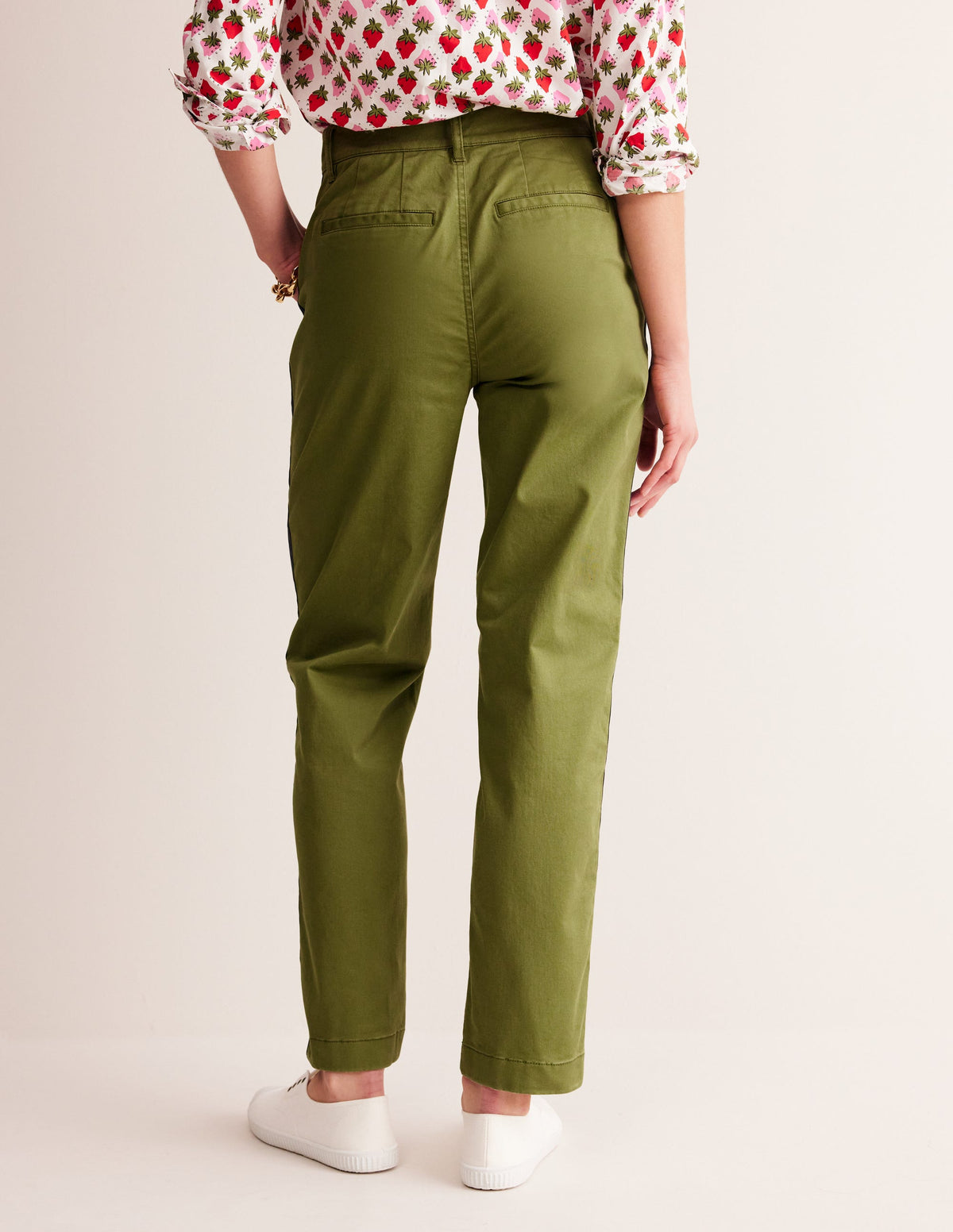 Barnsbury Chinohose-Khaki Marineblau Seitenstreifen-3