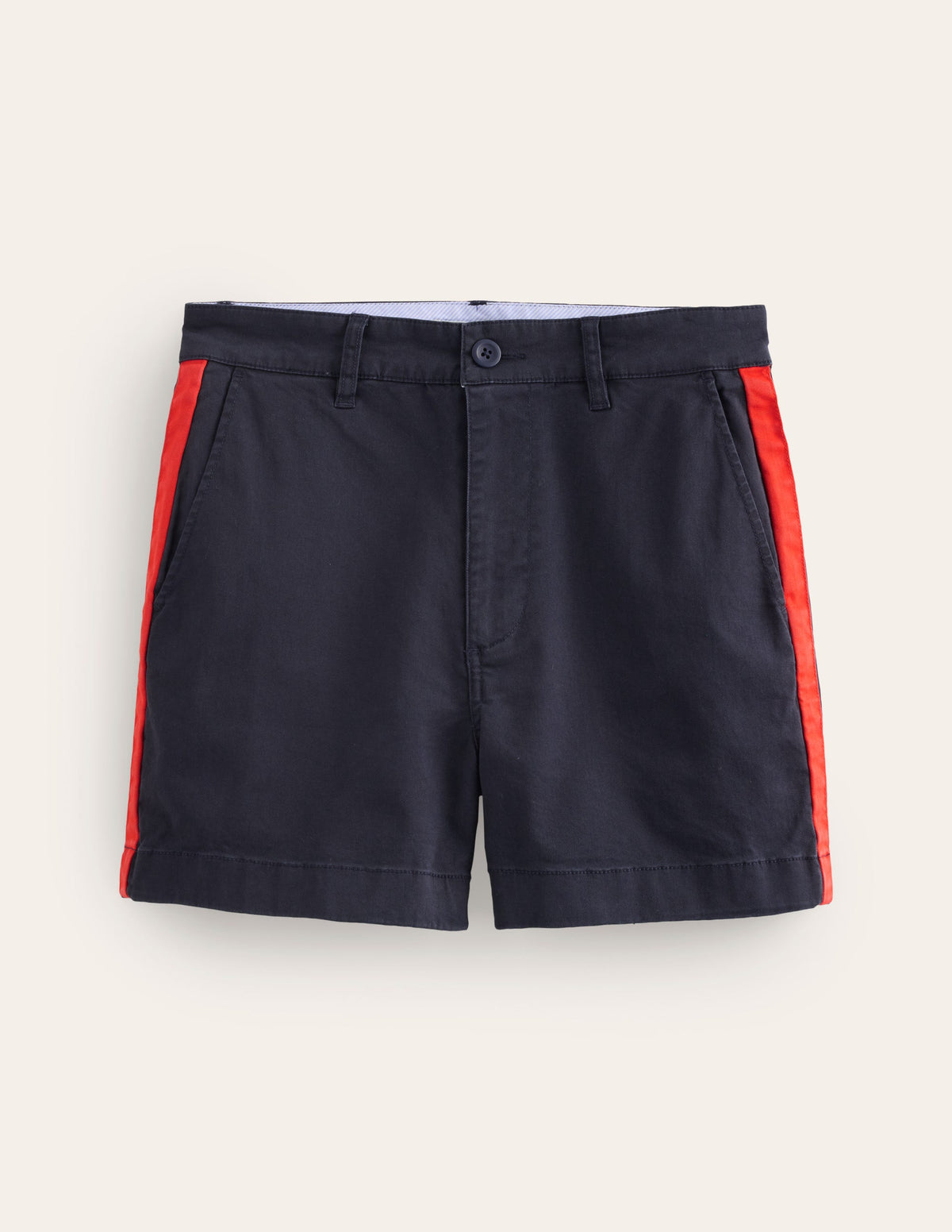 Barnsbury Chinoshorts-Marineblau, Roter Seitenstreifen - Image 5