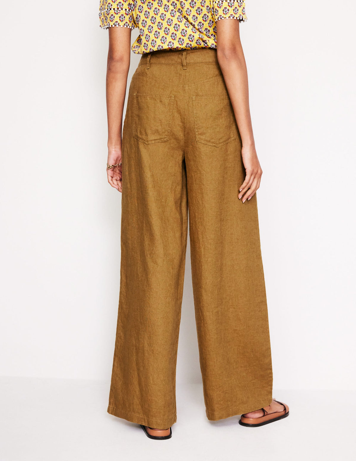 Pantalon plissé Regent en lin-Black-3