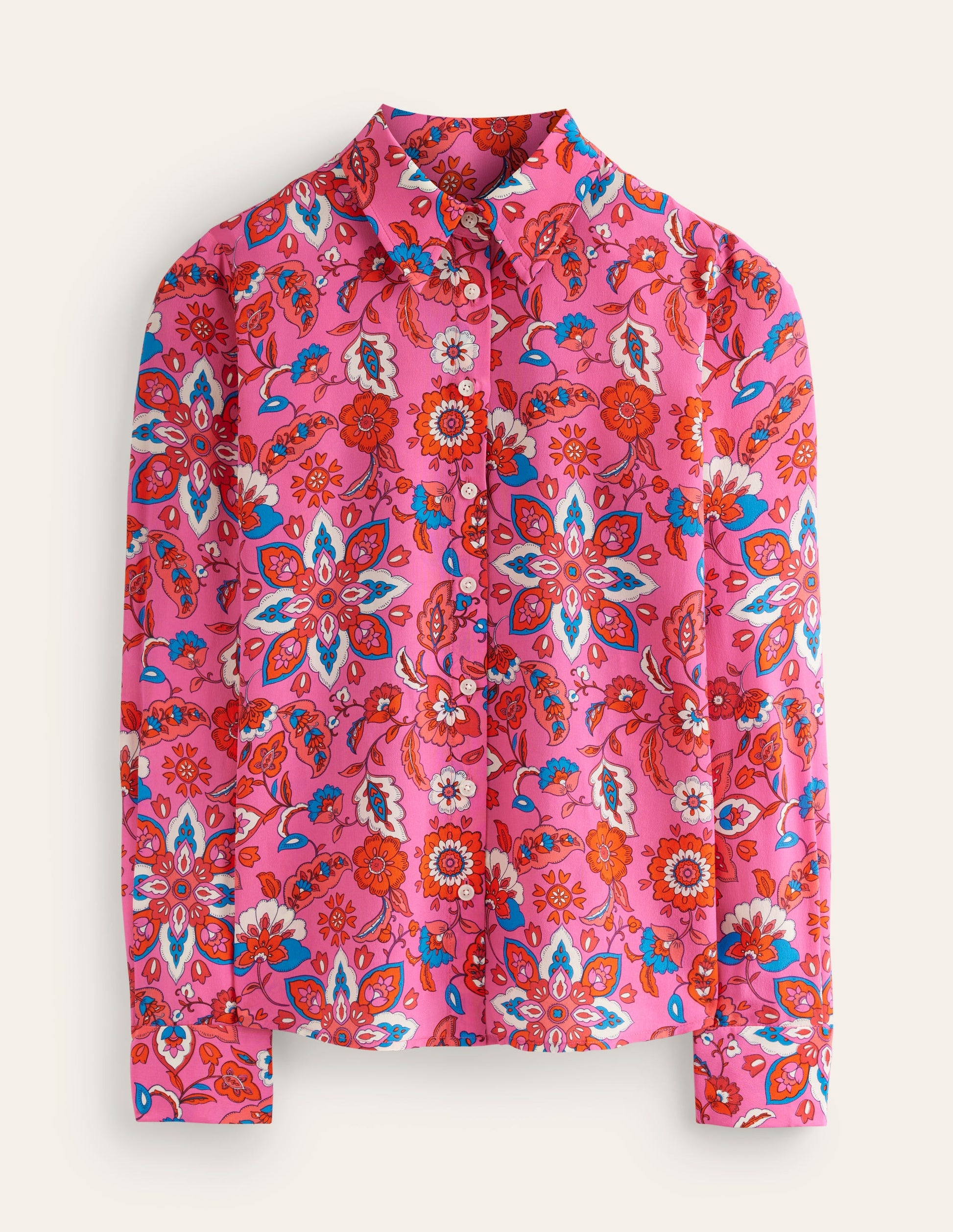 Sienna Seidenhemd-Rosa, Botanisch Welle-6