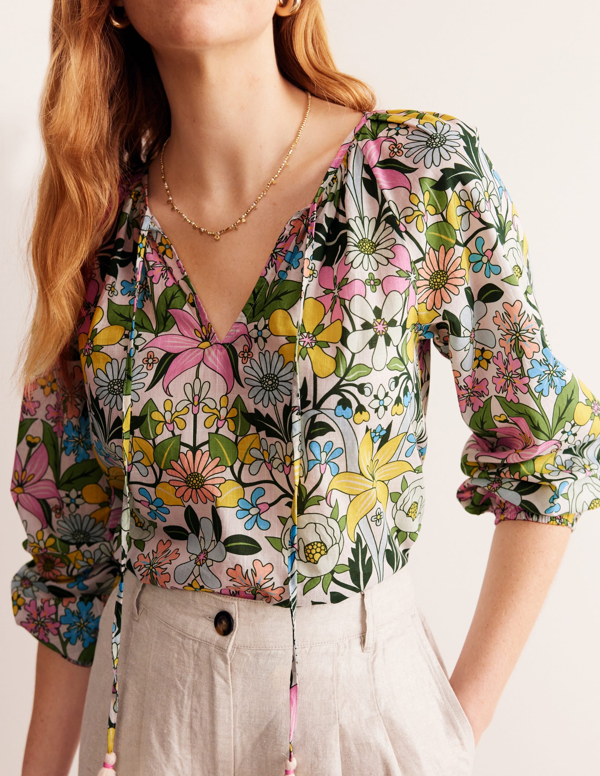 Serena Baumwollbluse-Bunt, Wildblume Gänseblümchen - Image 2