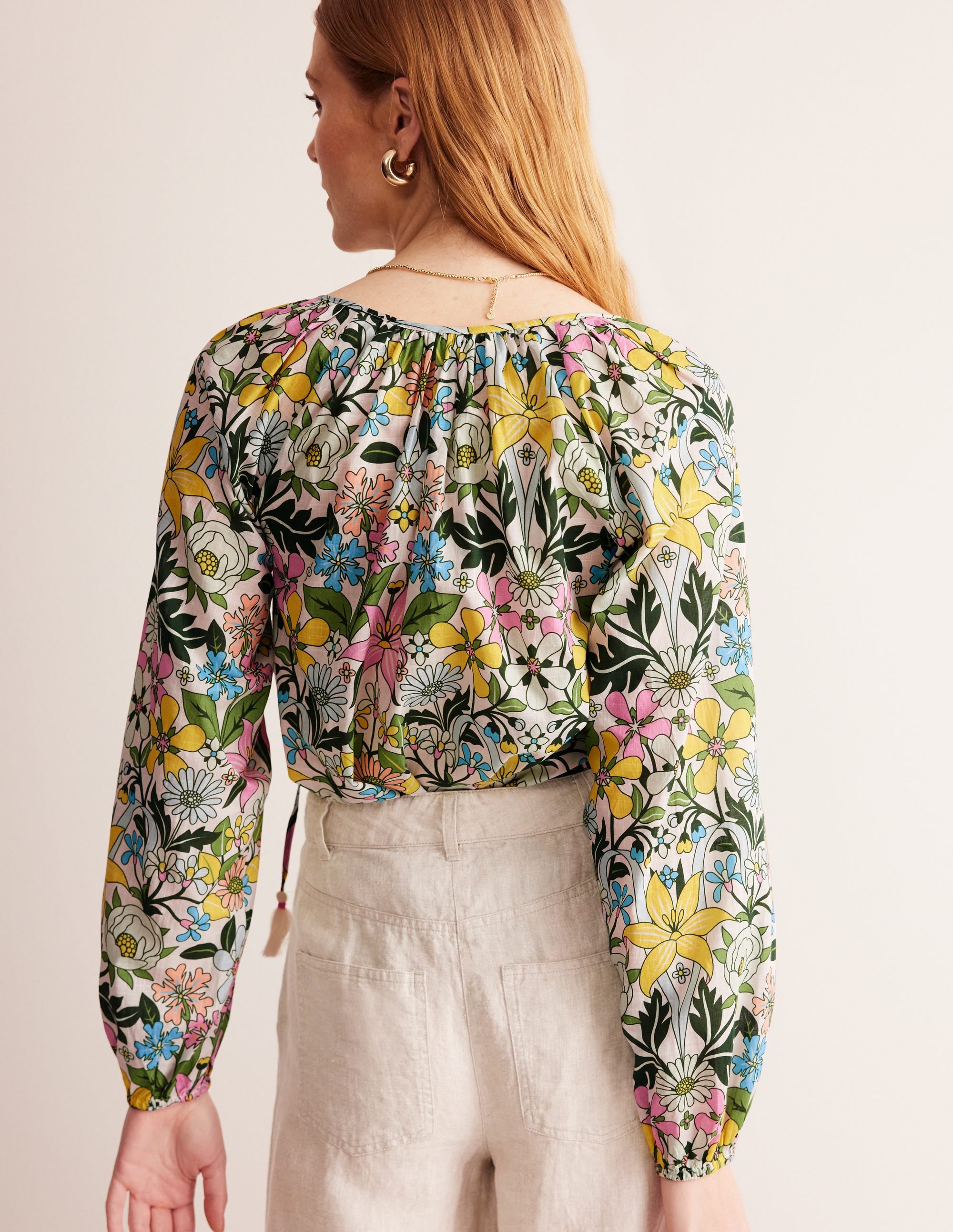 Serena Baumwollbluse-Bunt, Wildblume Gänseblümchen - Image 3