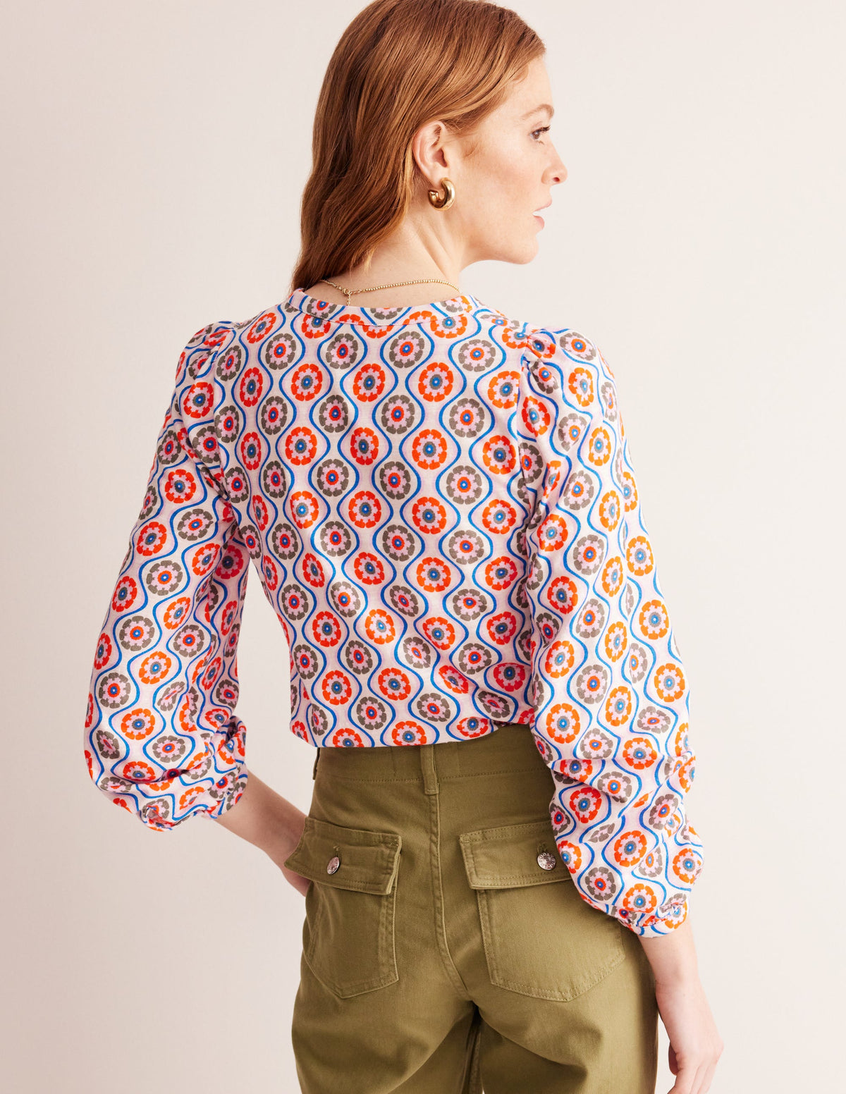 Marina Jersey-Hemd-Bunt, Geo Blumenmuster - Image 3