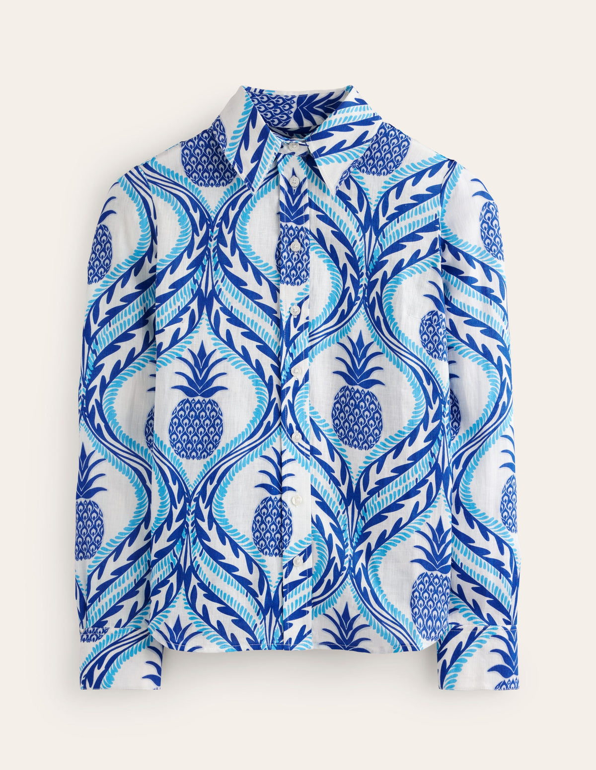 Sienna Leinenhemd-Surf The Web, Ananas Welle - Image 6
