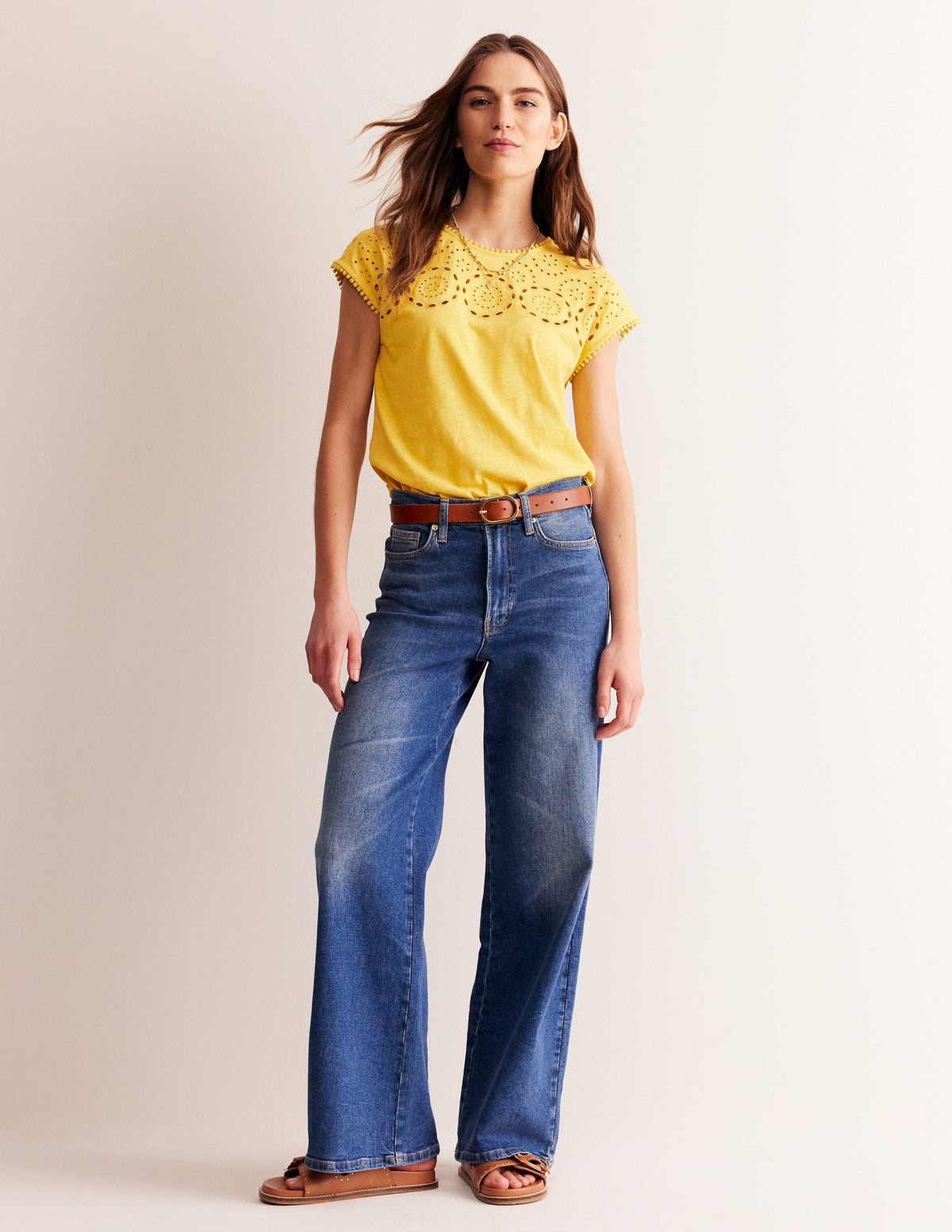 Sasha T-Shirt mit Stickerei-Ceylon Gelb - Image 4