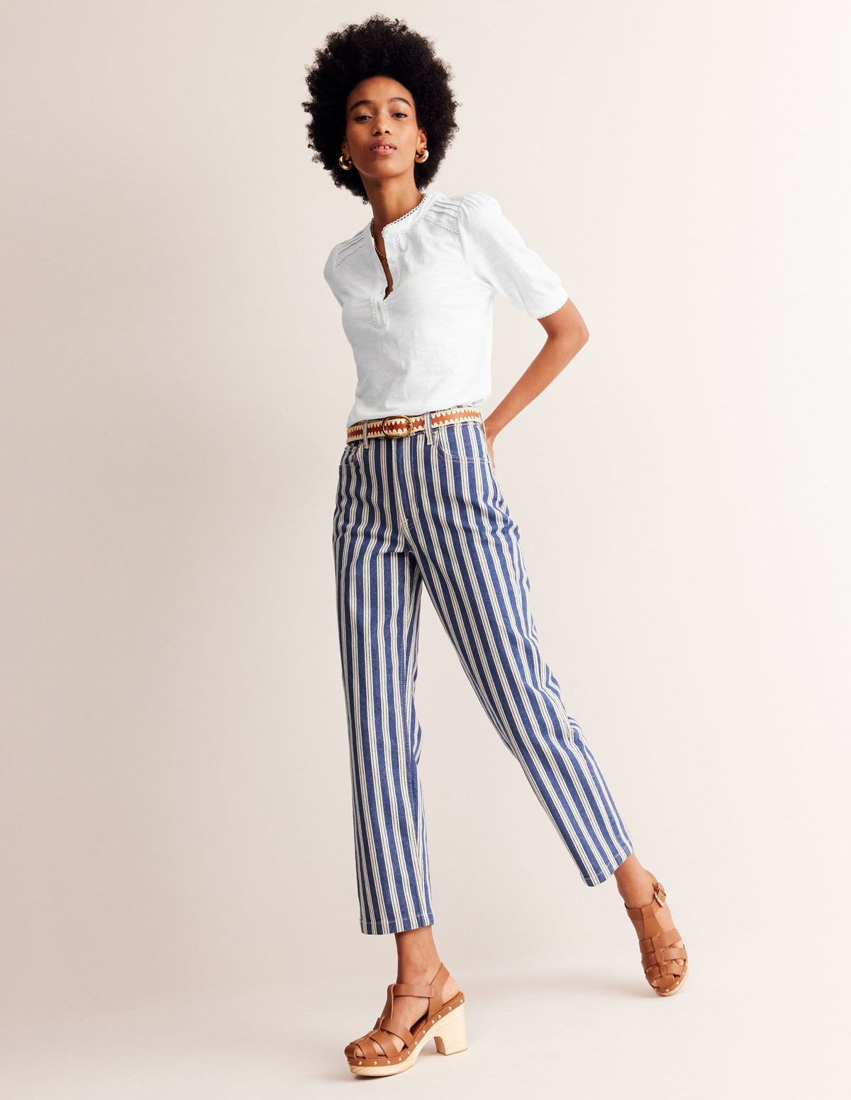 Pintuck Puff Sleeve Henley-White-4