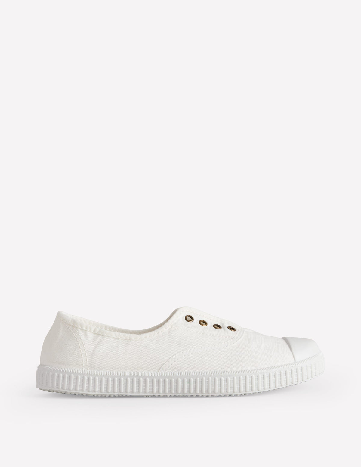 Canvas-Turnschuhe ohne Schnürung-Ivory and Navy Spot - Image 1