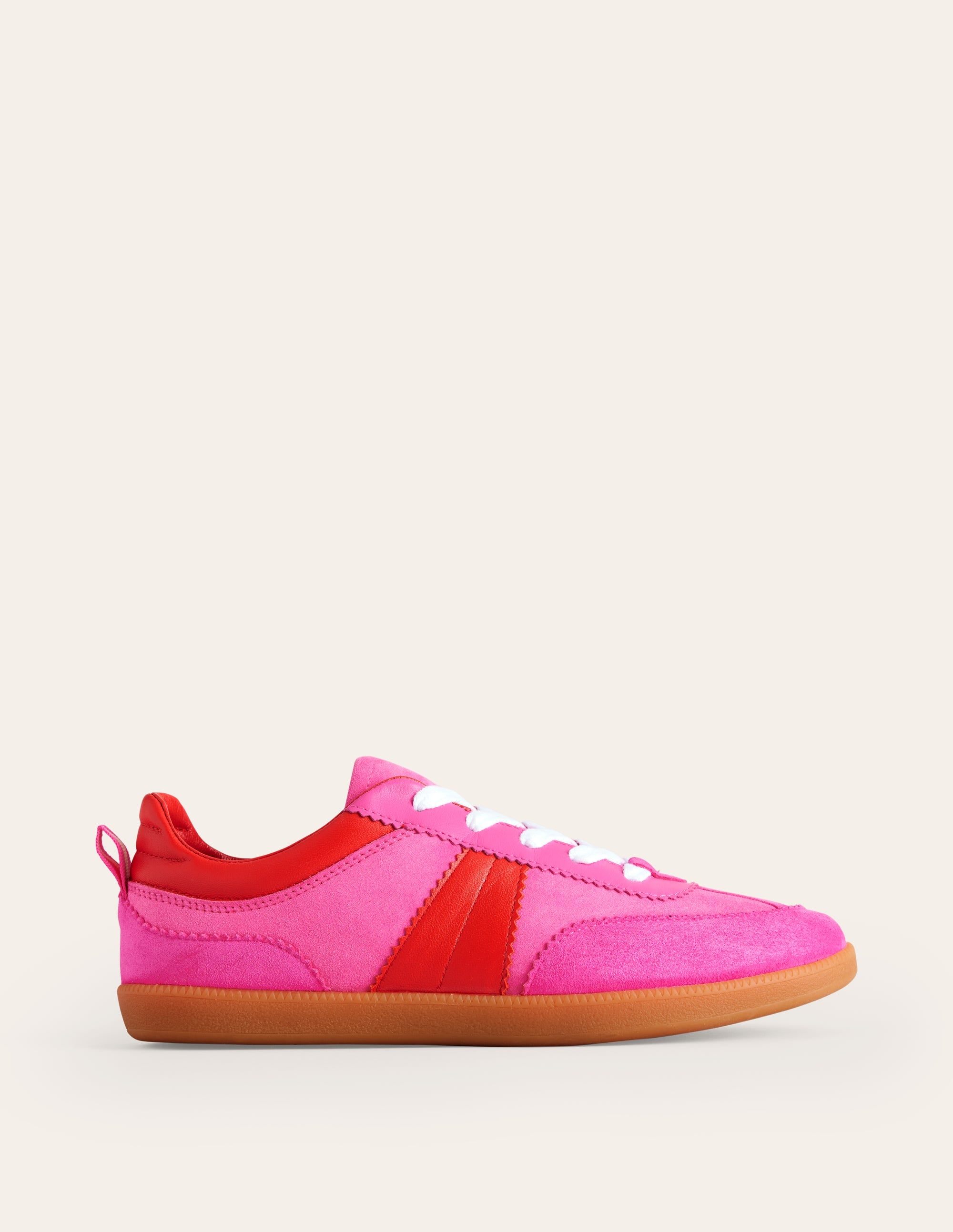 Erin Retro Tennis Trainers-Pink Colourblock - Image 2