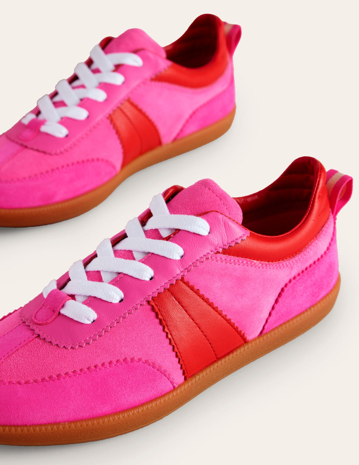 Erin Retro Tennis Trainers-Pink Colourblock - Image 4