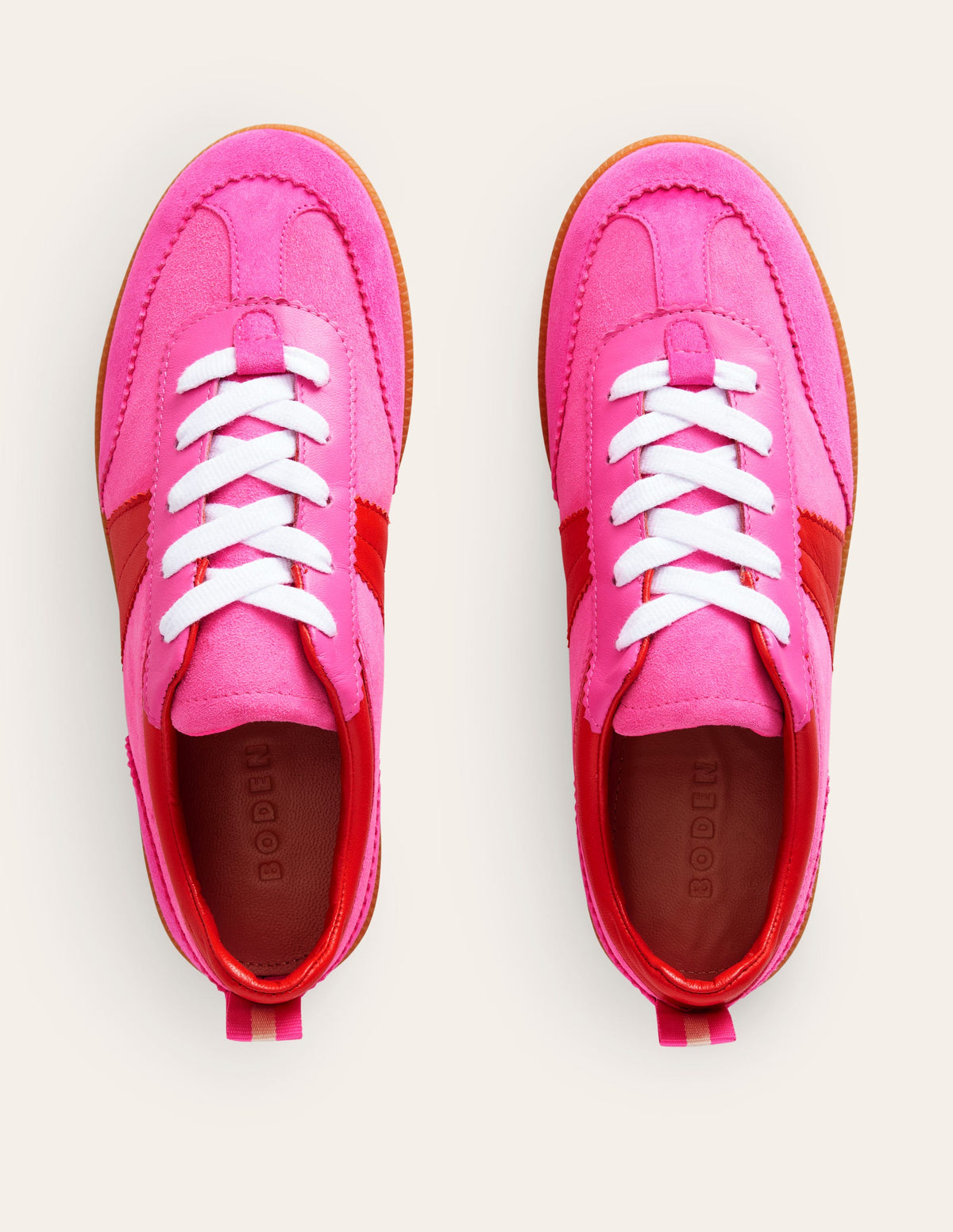 Erin Retro Tennis Trainers-Pink Colourblock - Image 5
