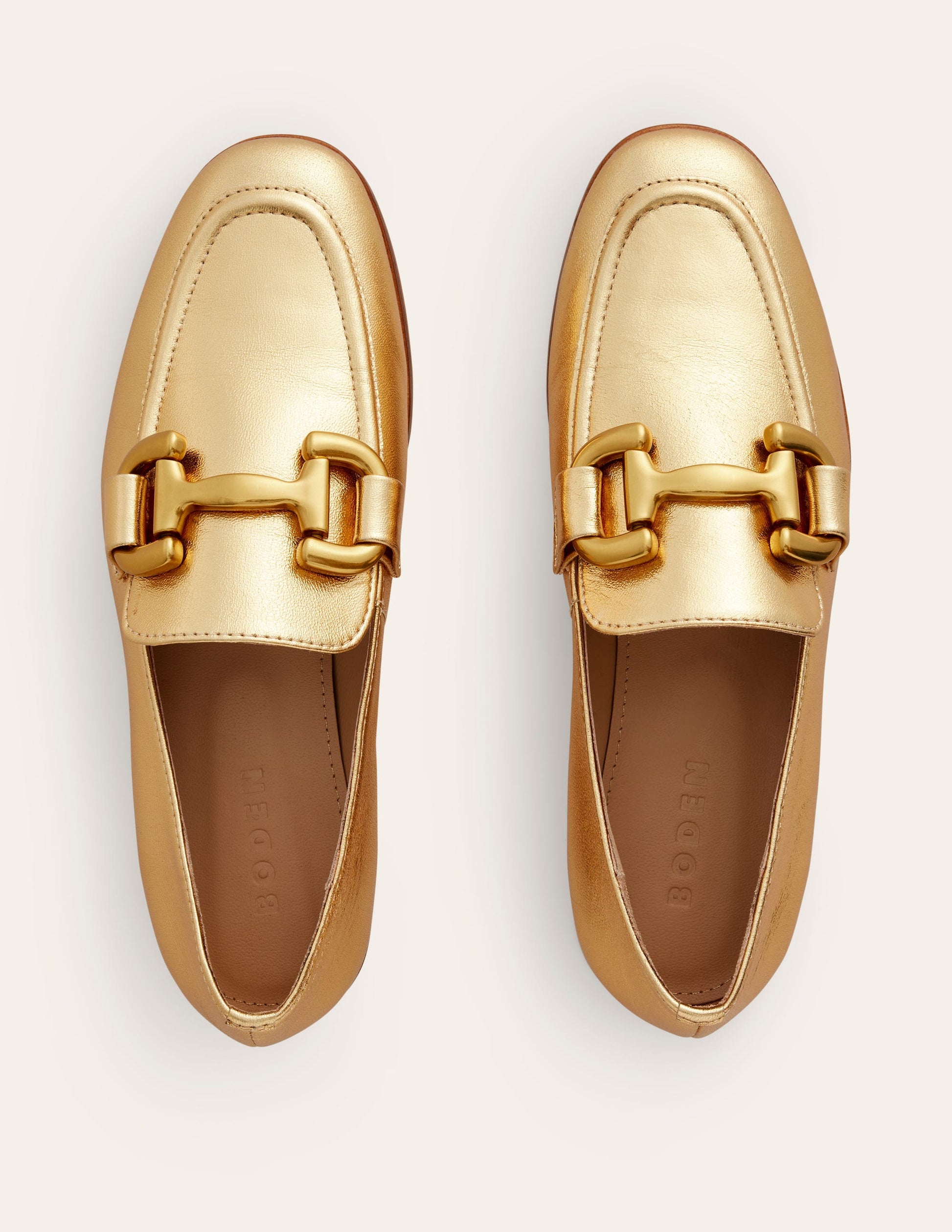 Mocassins Iris à mors-Cuir doré-5