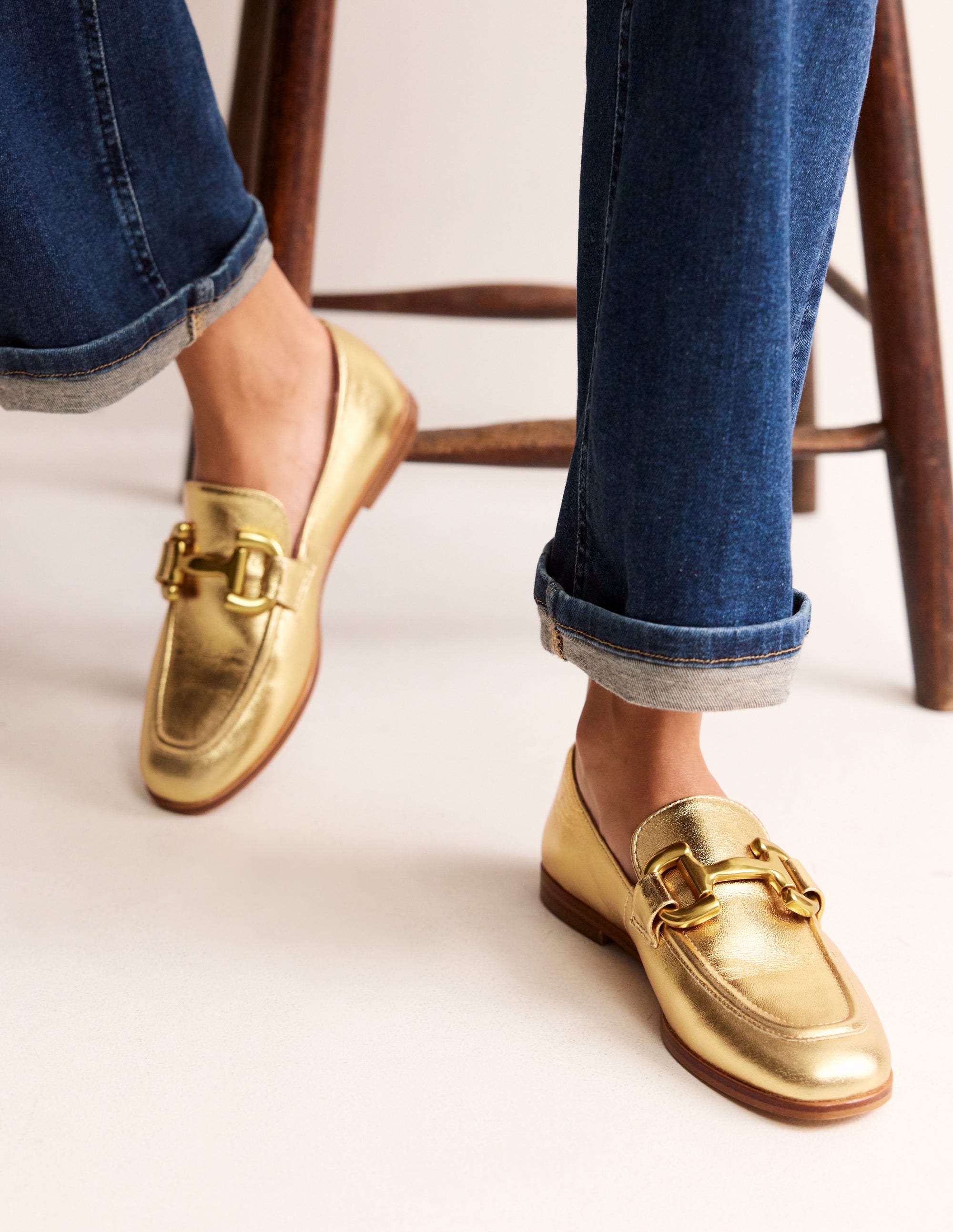 Mocassins Iris à mors-Cuir doré - Image 1